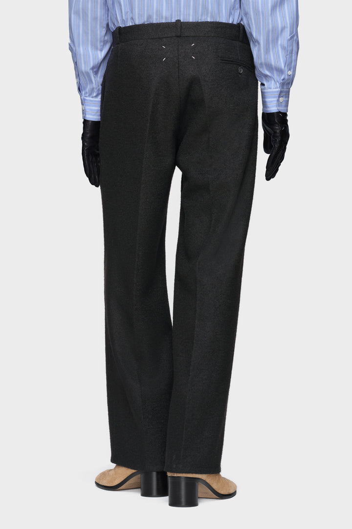 Felted Wool Straight-Leg Trousers