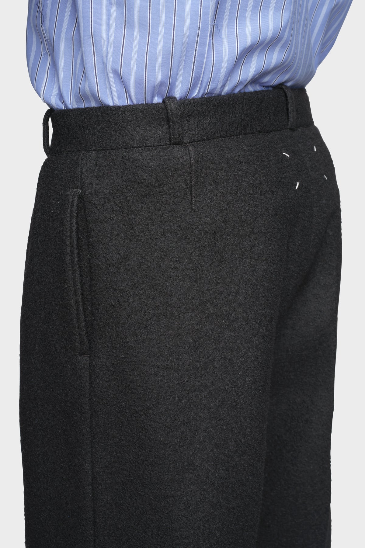 Felted Wool Straight-Leg Trousers
