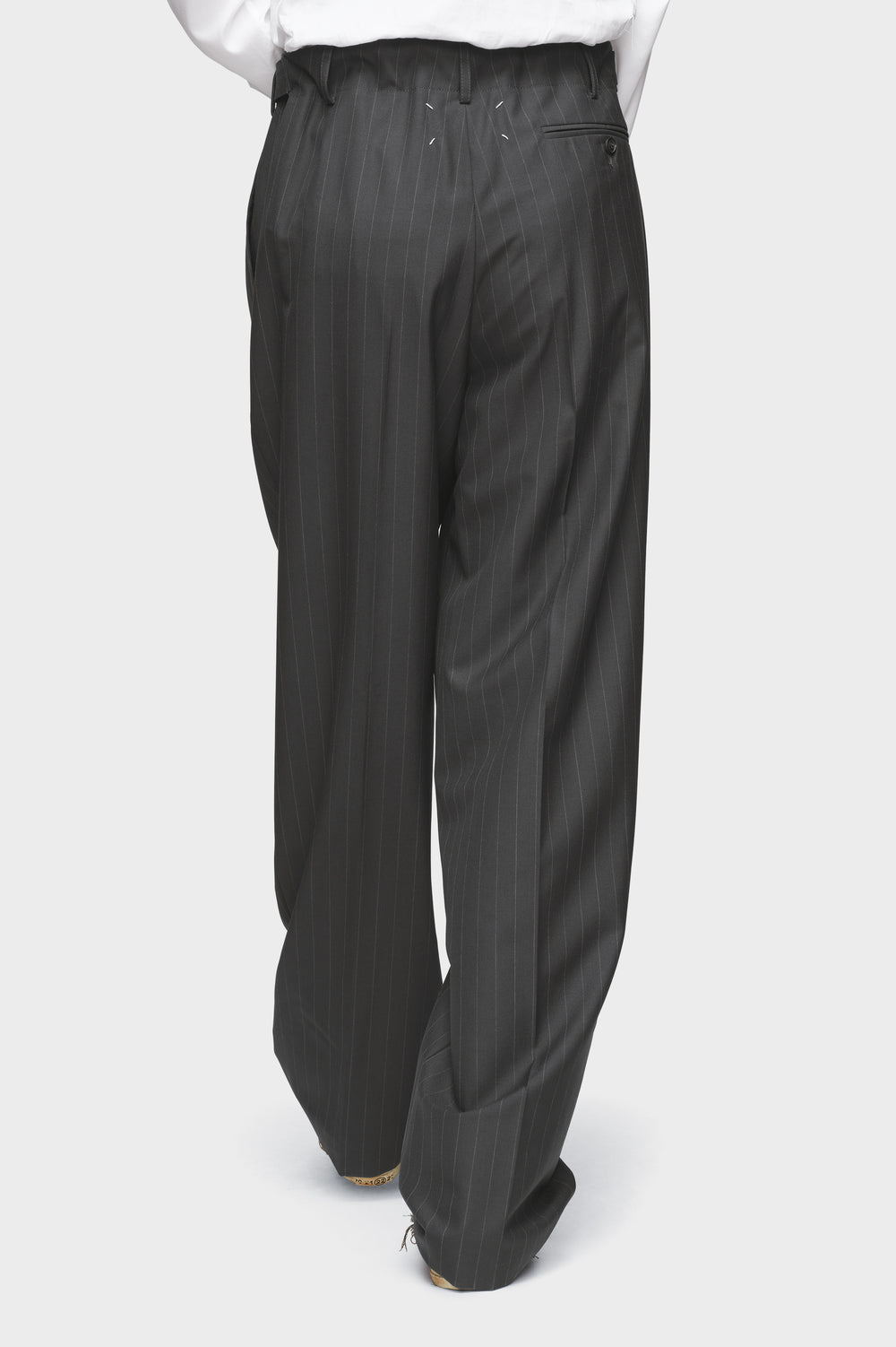 Maison Margiela Pinstripe Wool Drawstring Trousers