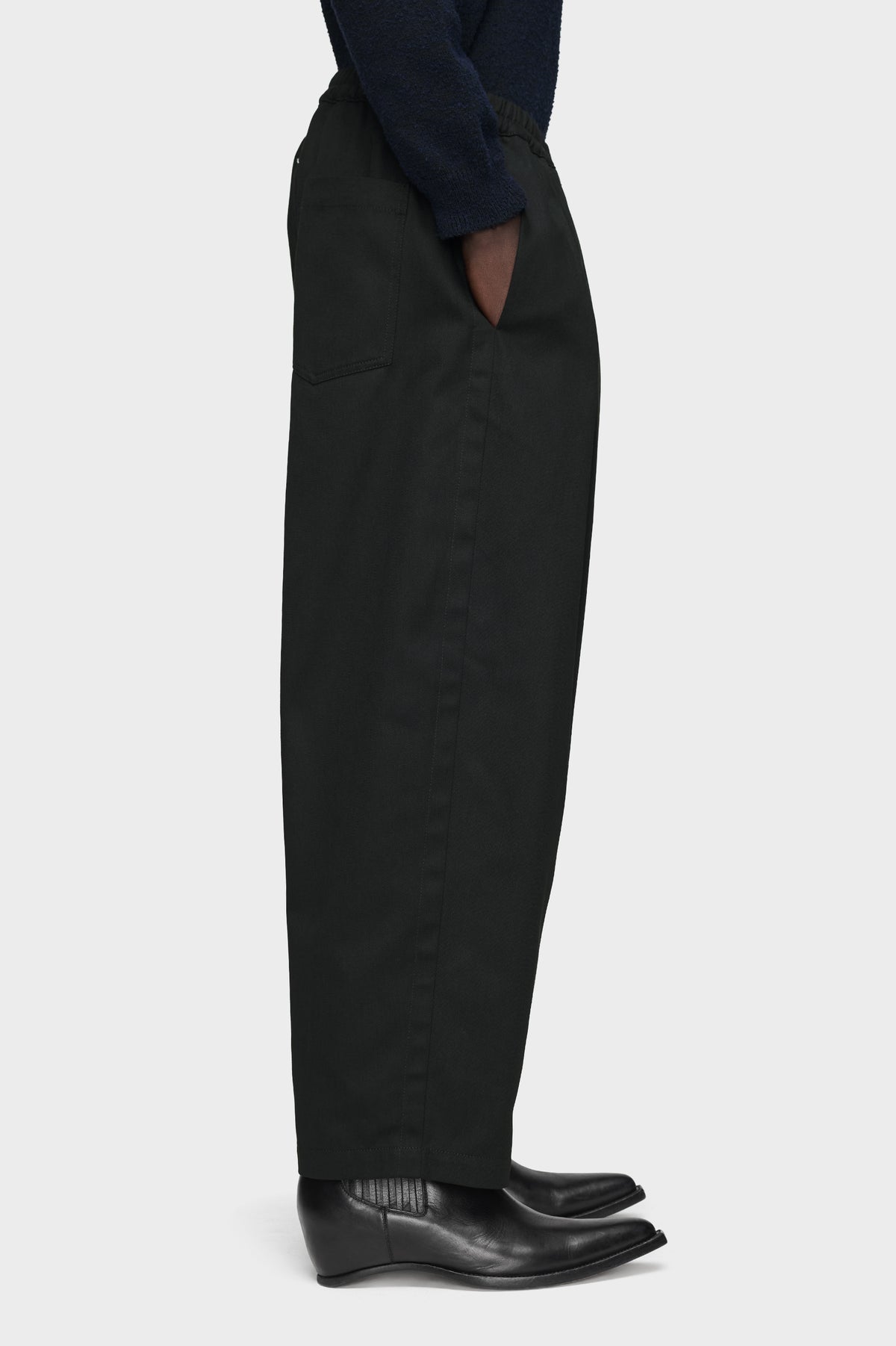 Dropped-Rise Cotton Trousers