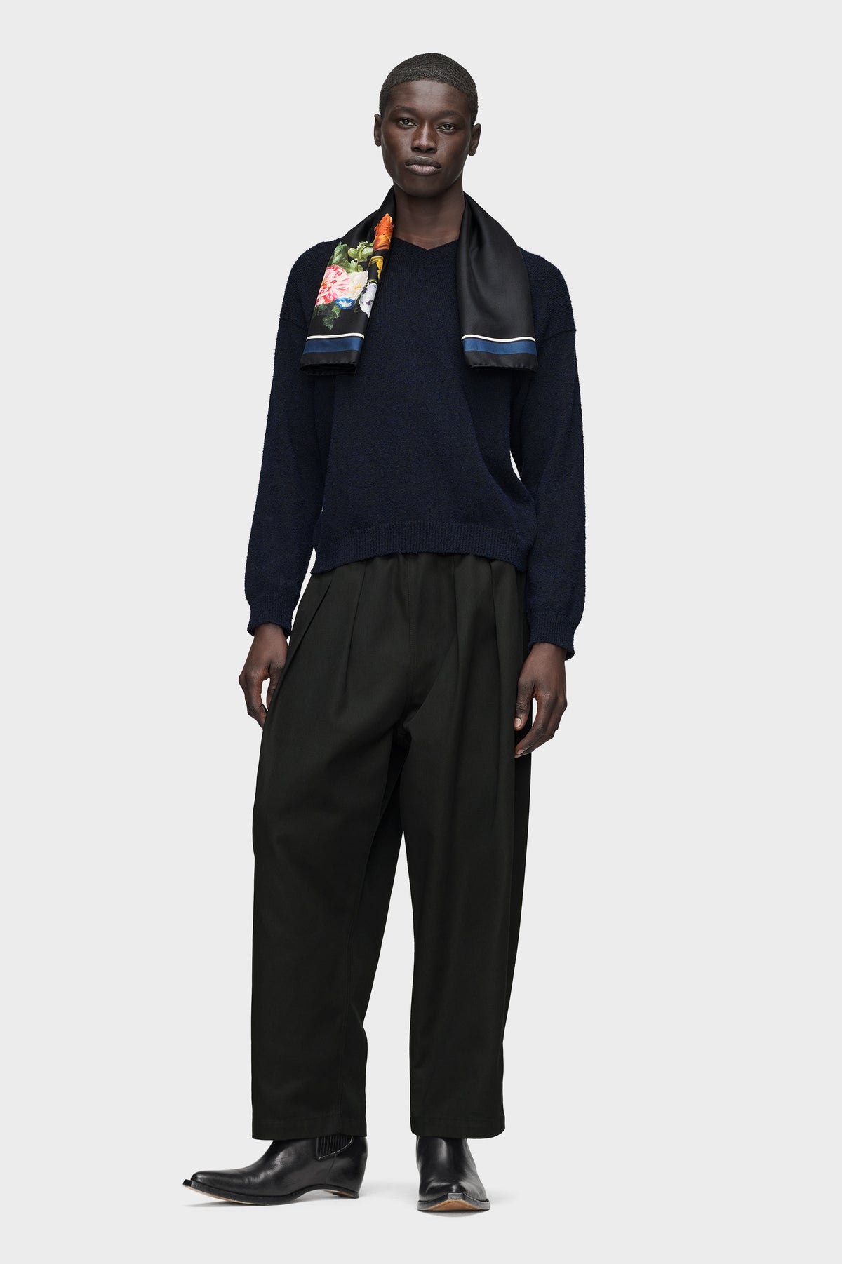 Dropped-Rise Cotton Trousers