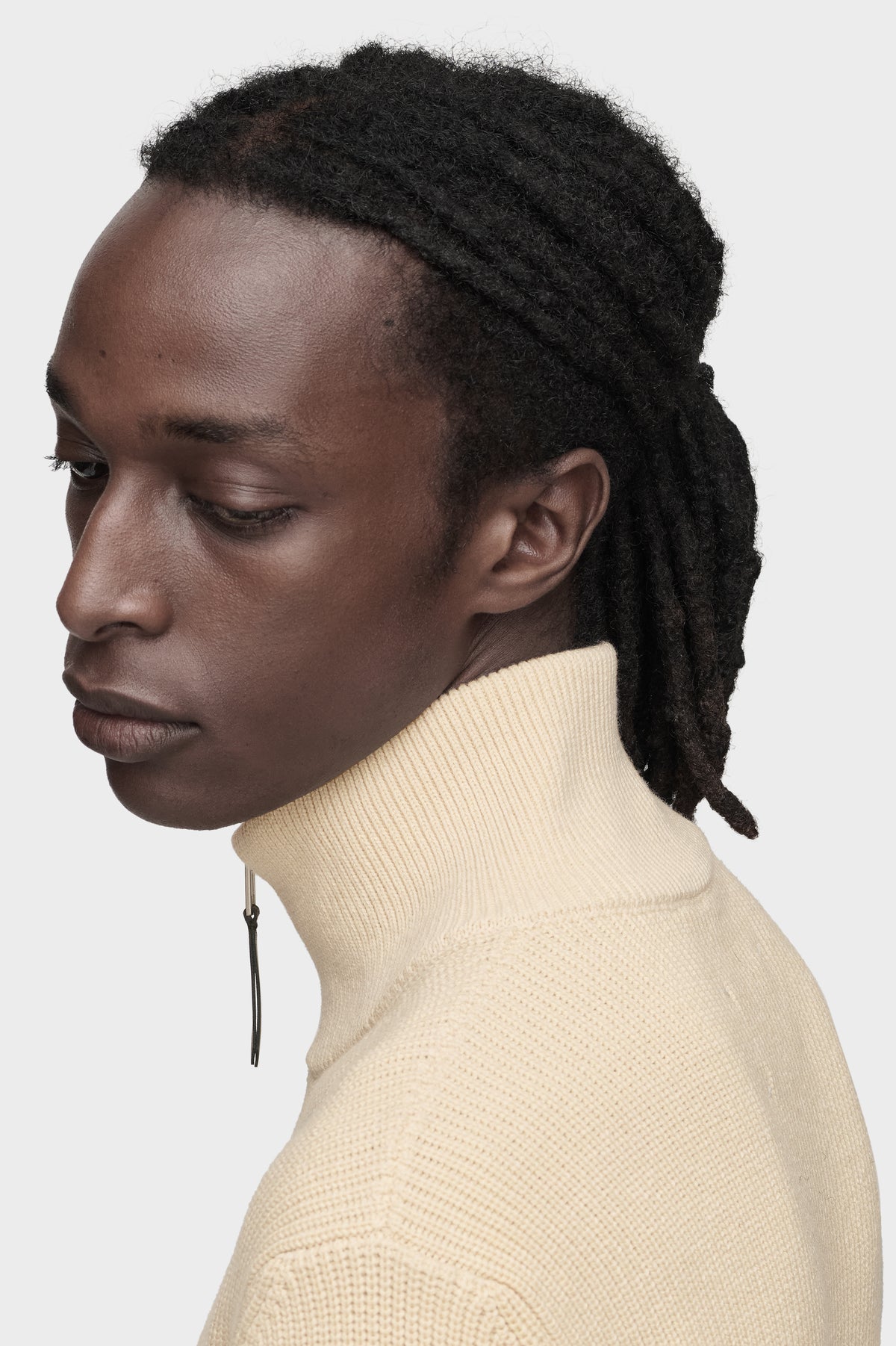 Knit zip-up cardigan
