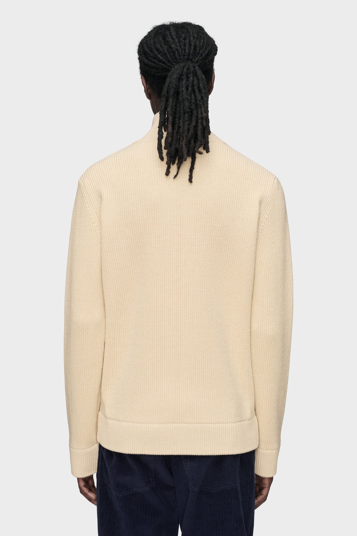 Knit zip-up cardigan
