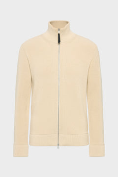 Knit zip-up cardigan