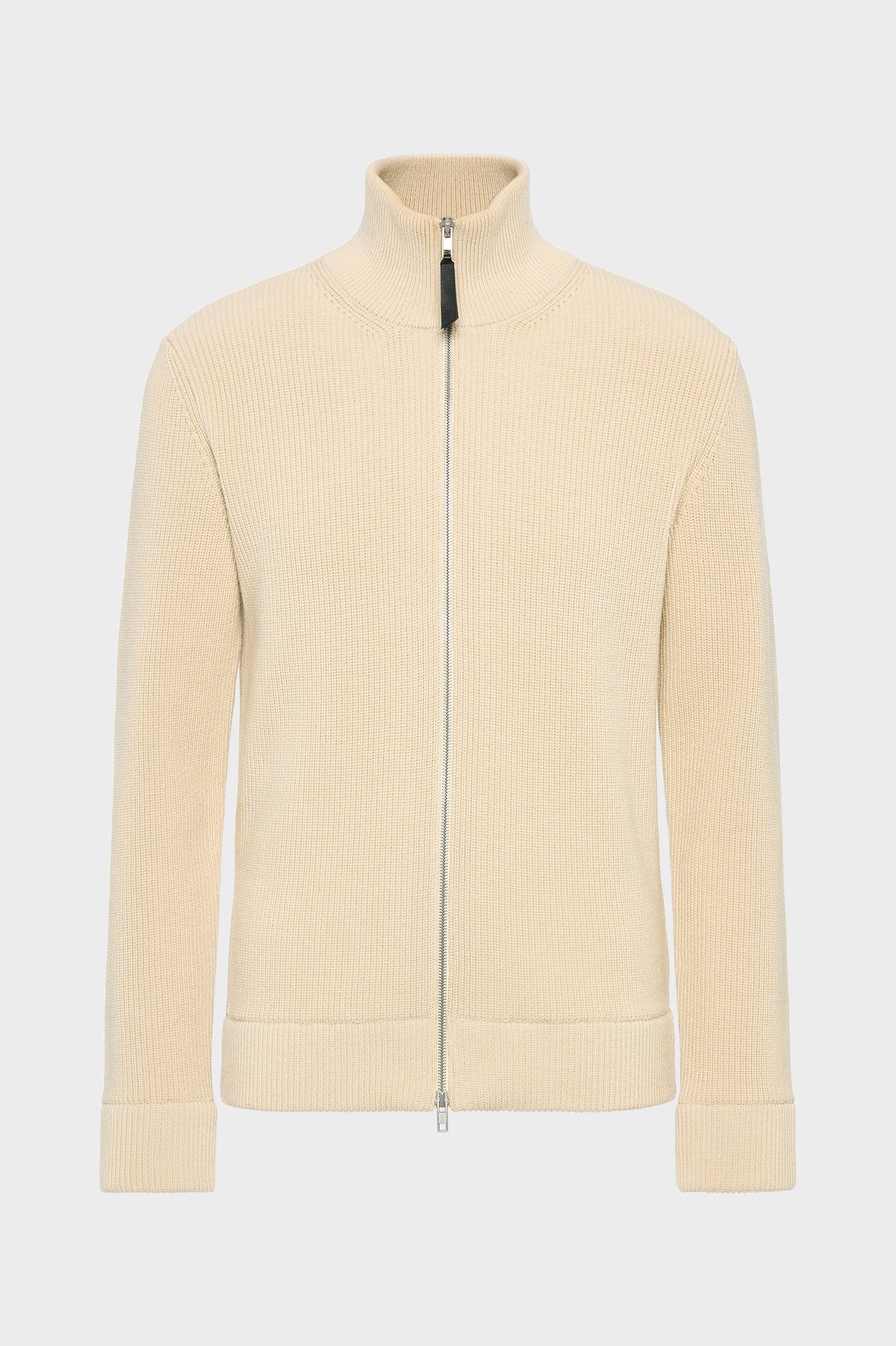 Knit zip-up cardigan