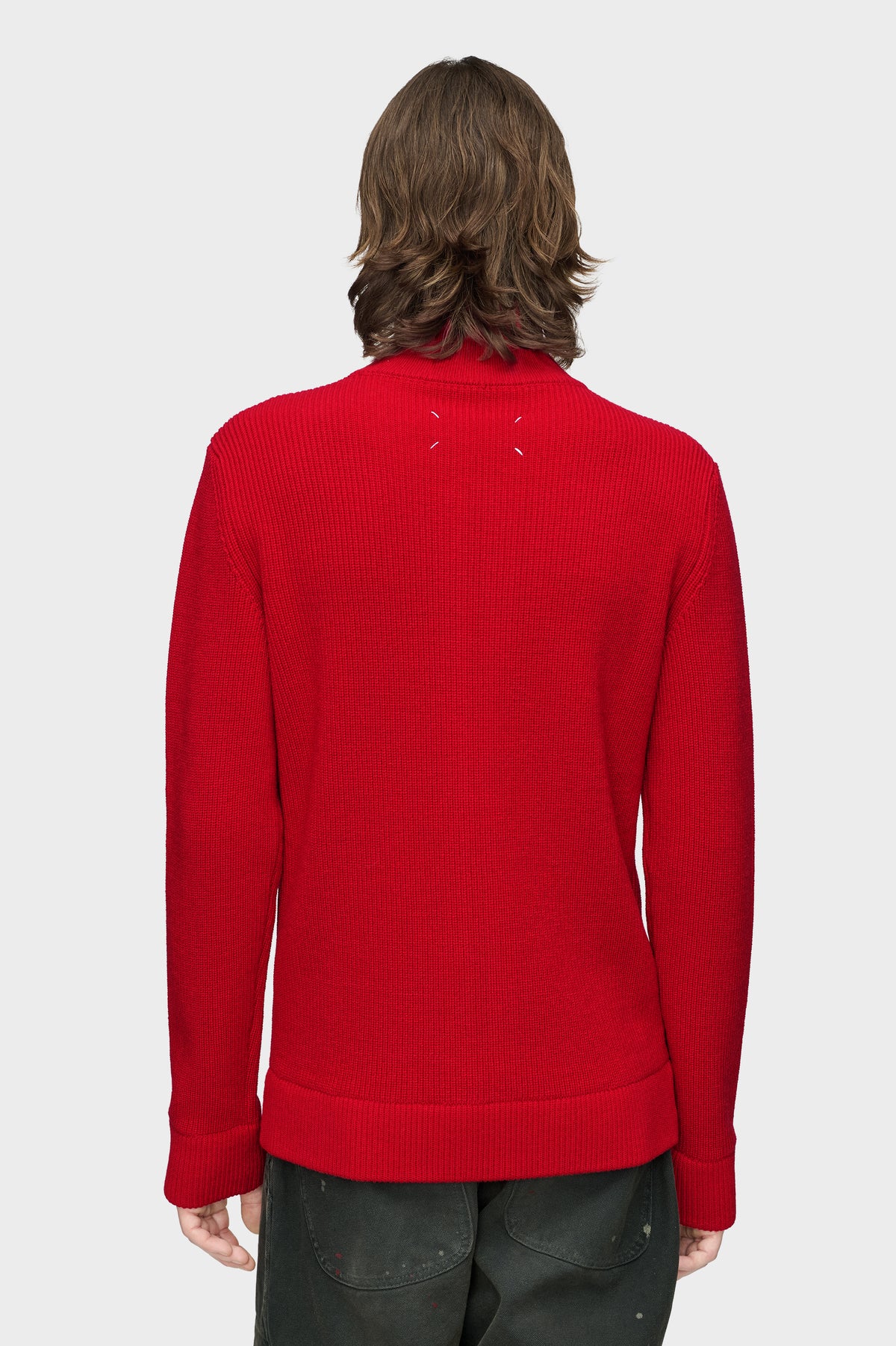 Knit zip-up cardigan