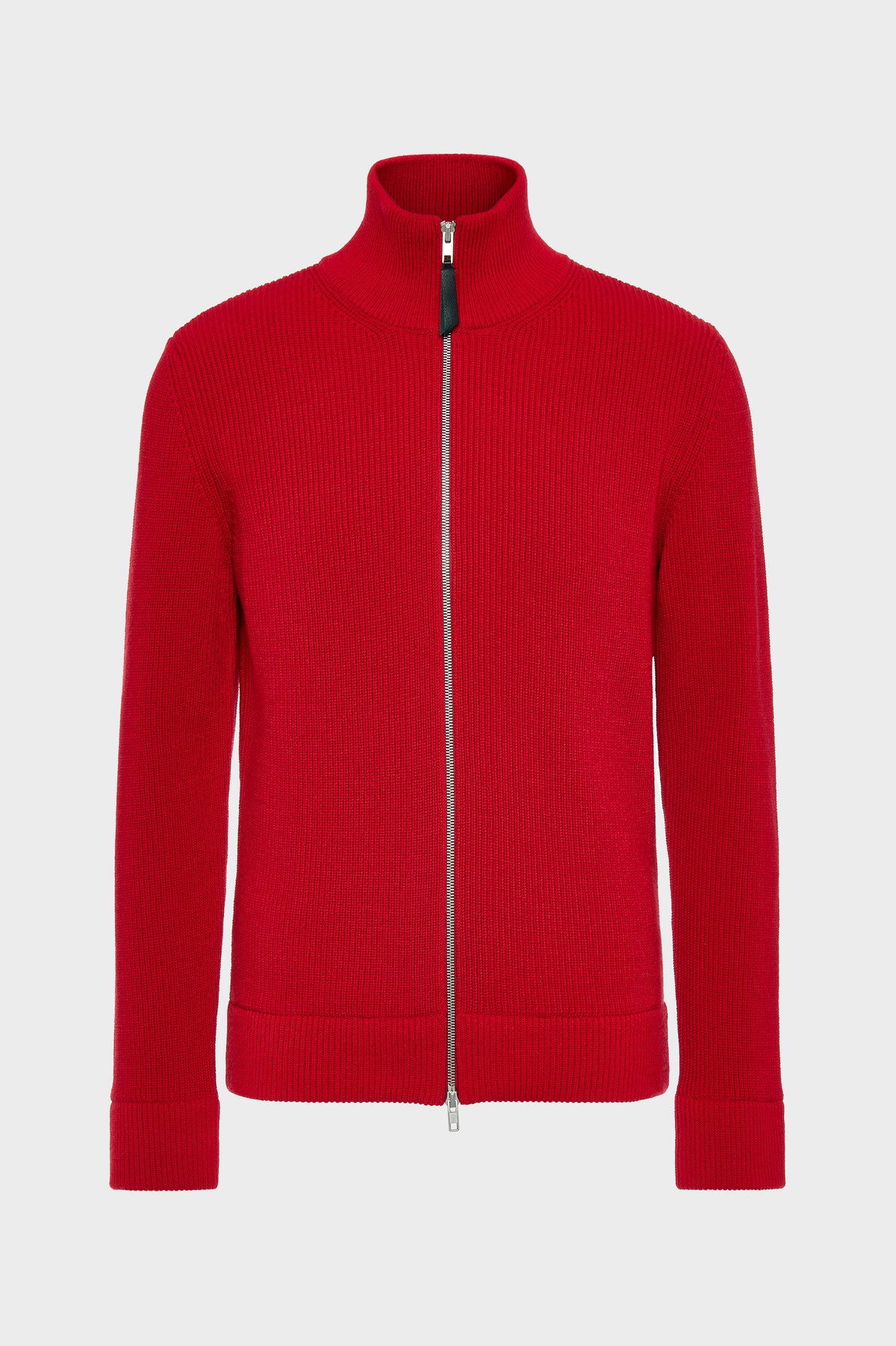 Knit zip-up cardigan