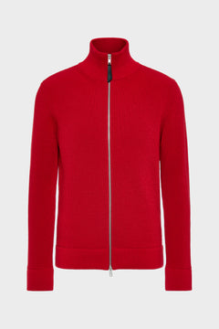 Knit zip-up cardigan