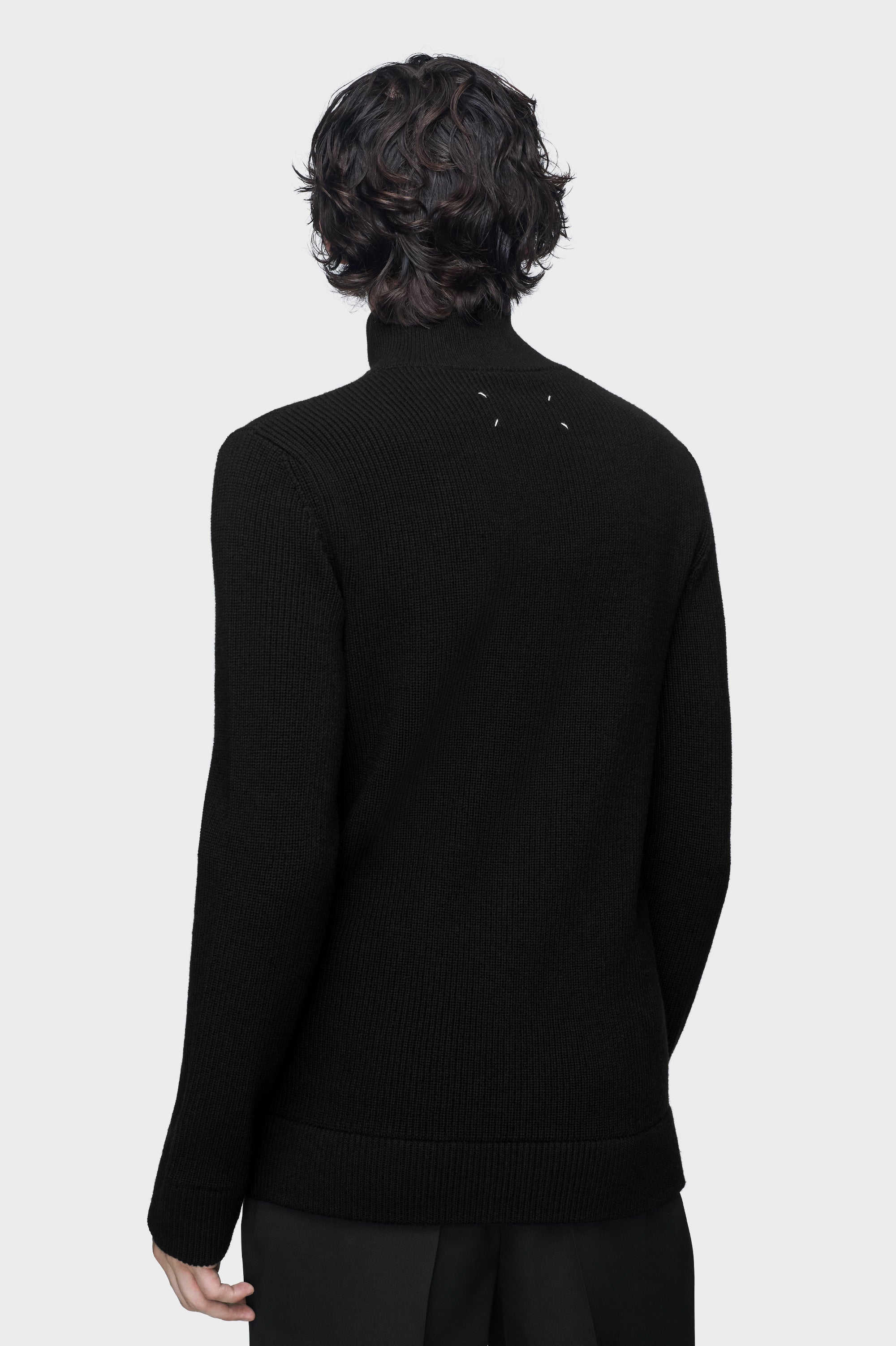 Designer Black Knit zip-up cardigan | Shop Online | Maison Margiela