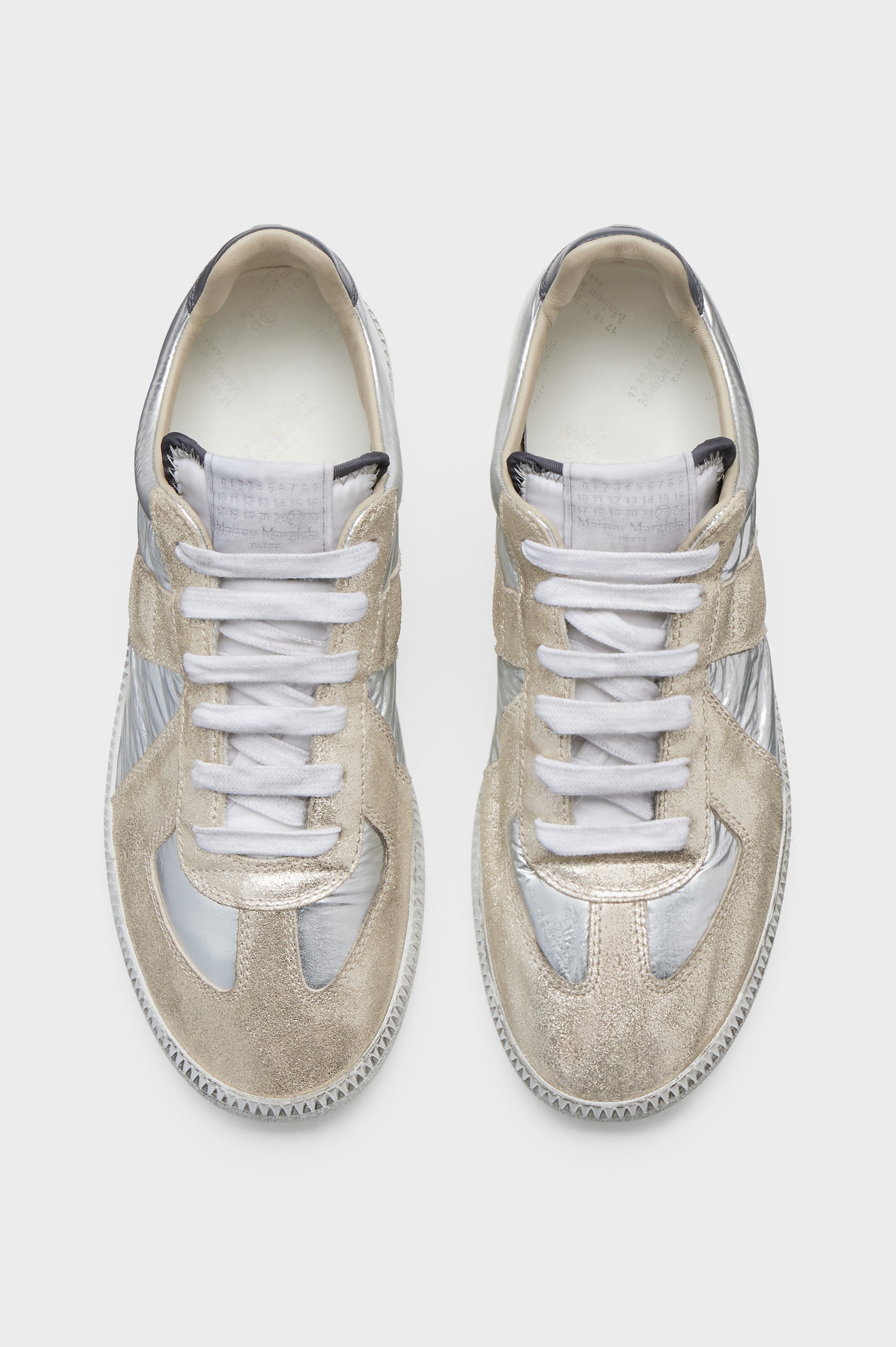 Designer Silver Metallic Replica Sneakers | Shop Online | Maison