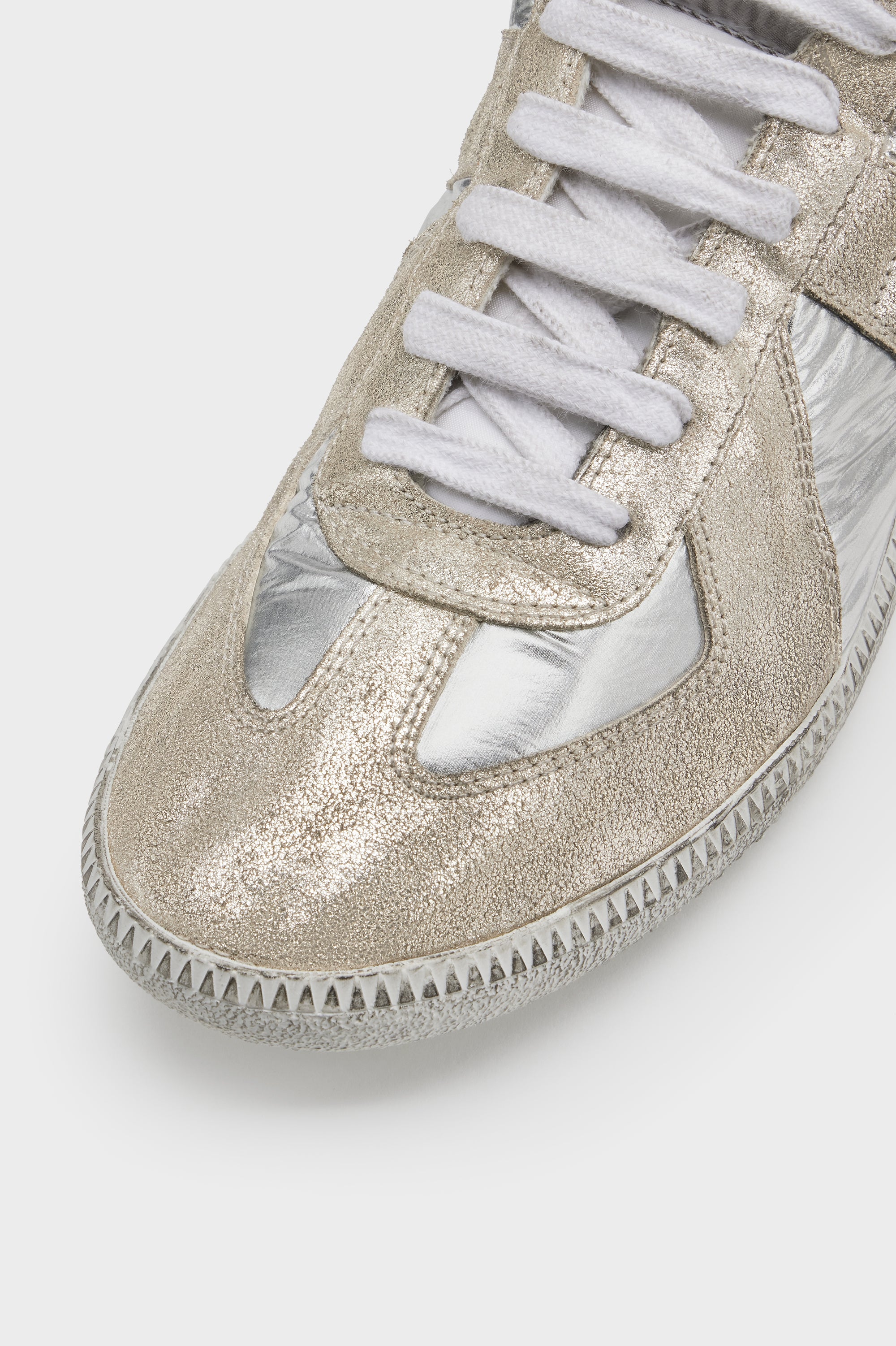 Designer Silver Metallic Replica Sneakers | Shop Online | Maison