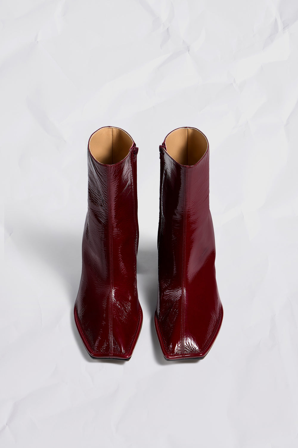 Maison Margiela أحذية الكاحل المزمومة من الجلد المدبوغ الجلد اللامع