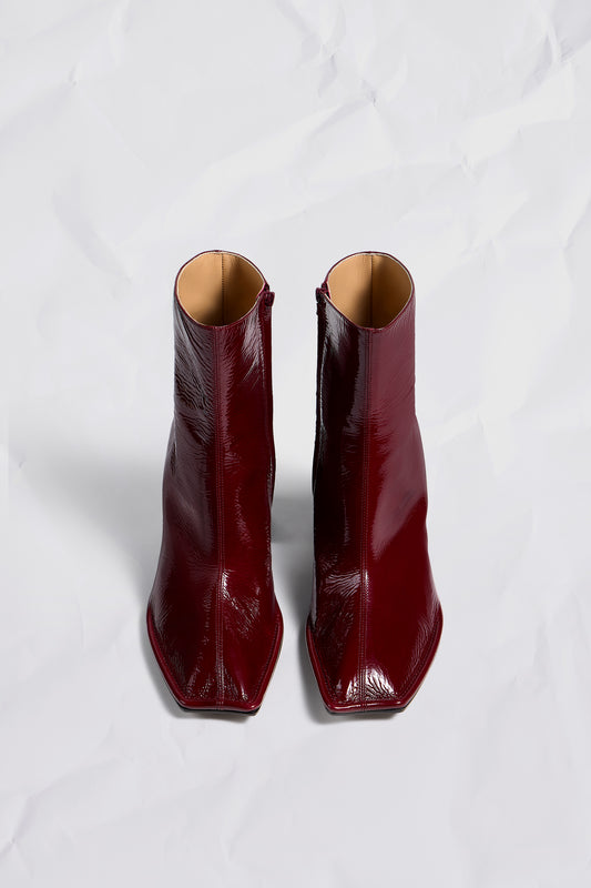 Maison Margiela Piped Ankle Boots Suede Patent Leather