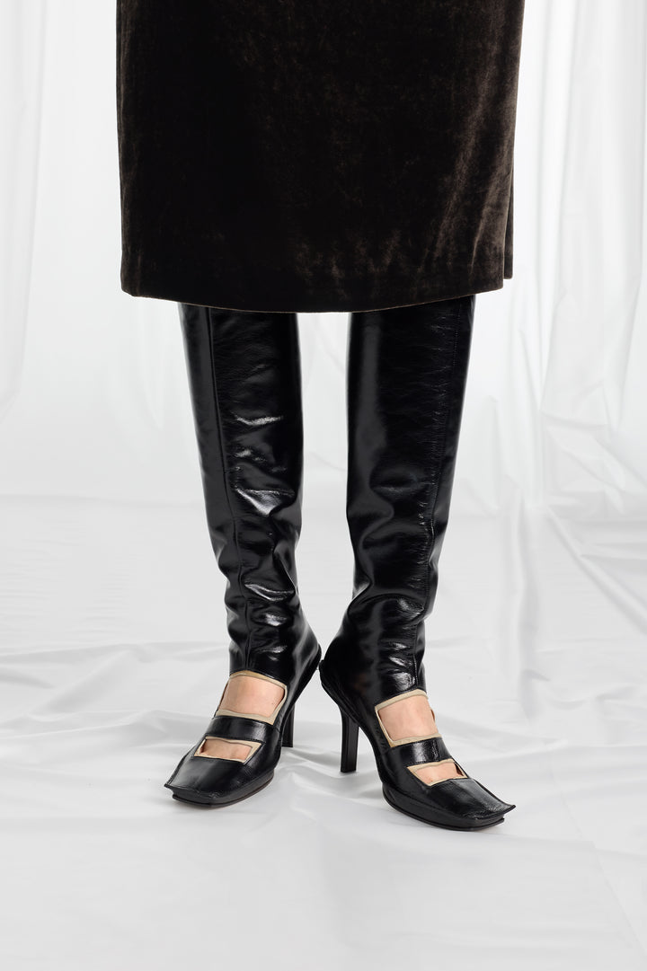 Level Cut-Out Knee Boots