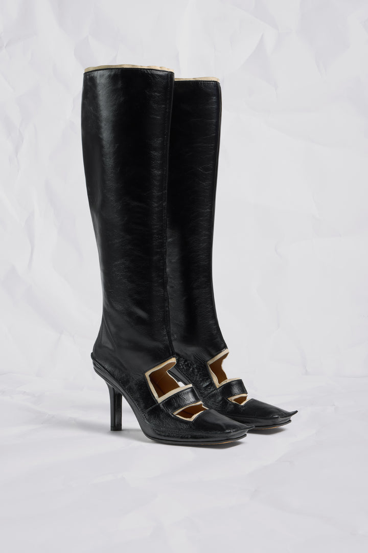 Level Cut-Out Knee Boots