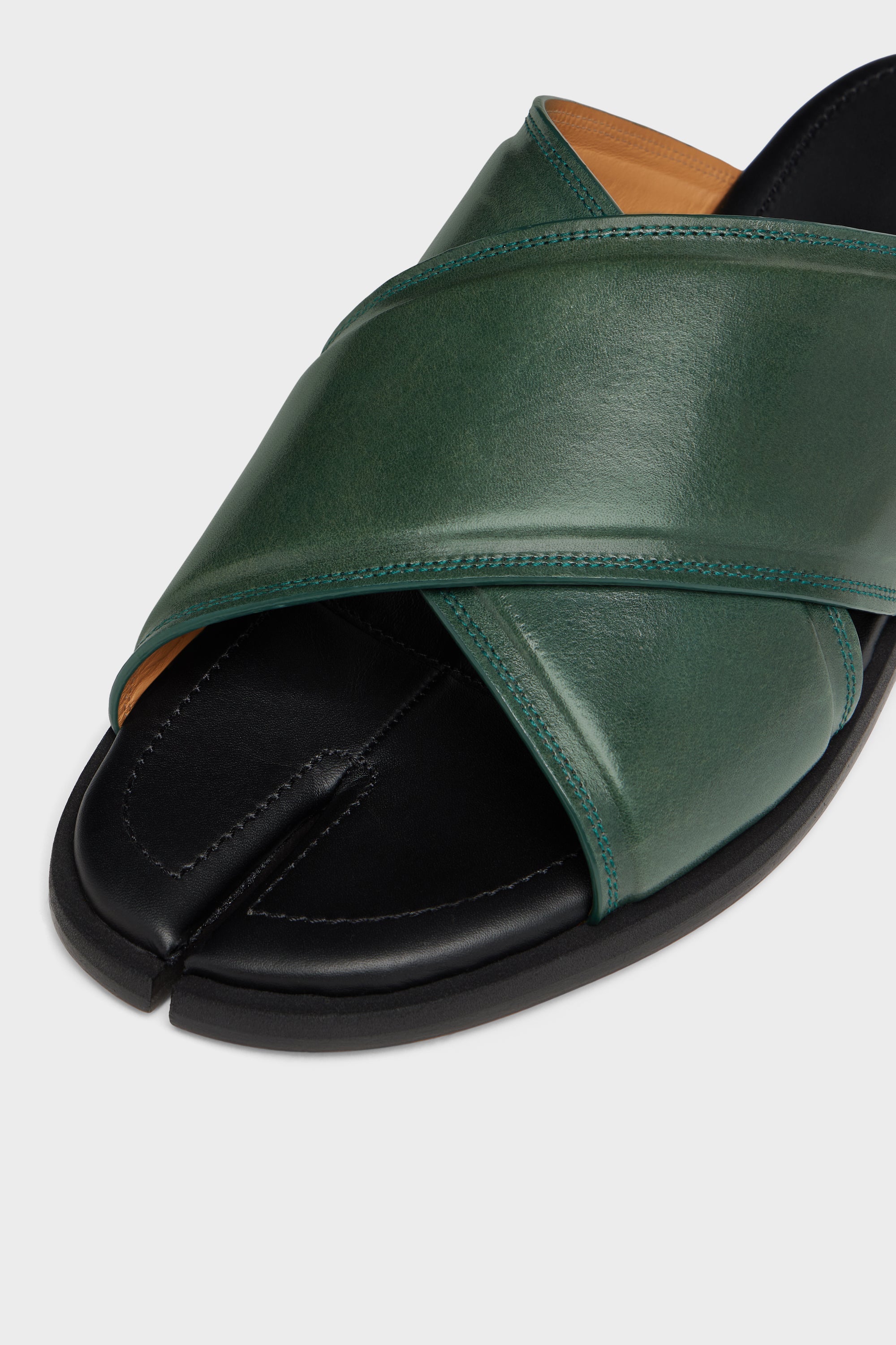 Designer Green Tabi Numbers Crossed Sandal | Shop Online | Maison
