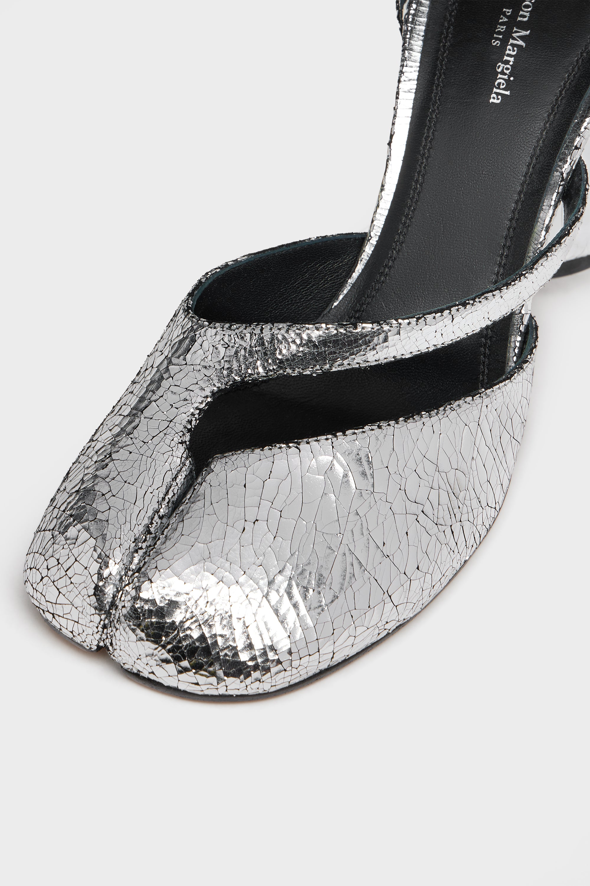 Designer Silver Tabi broken mirror pump sandals | Shop Online