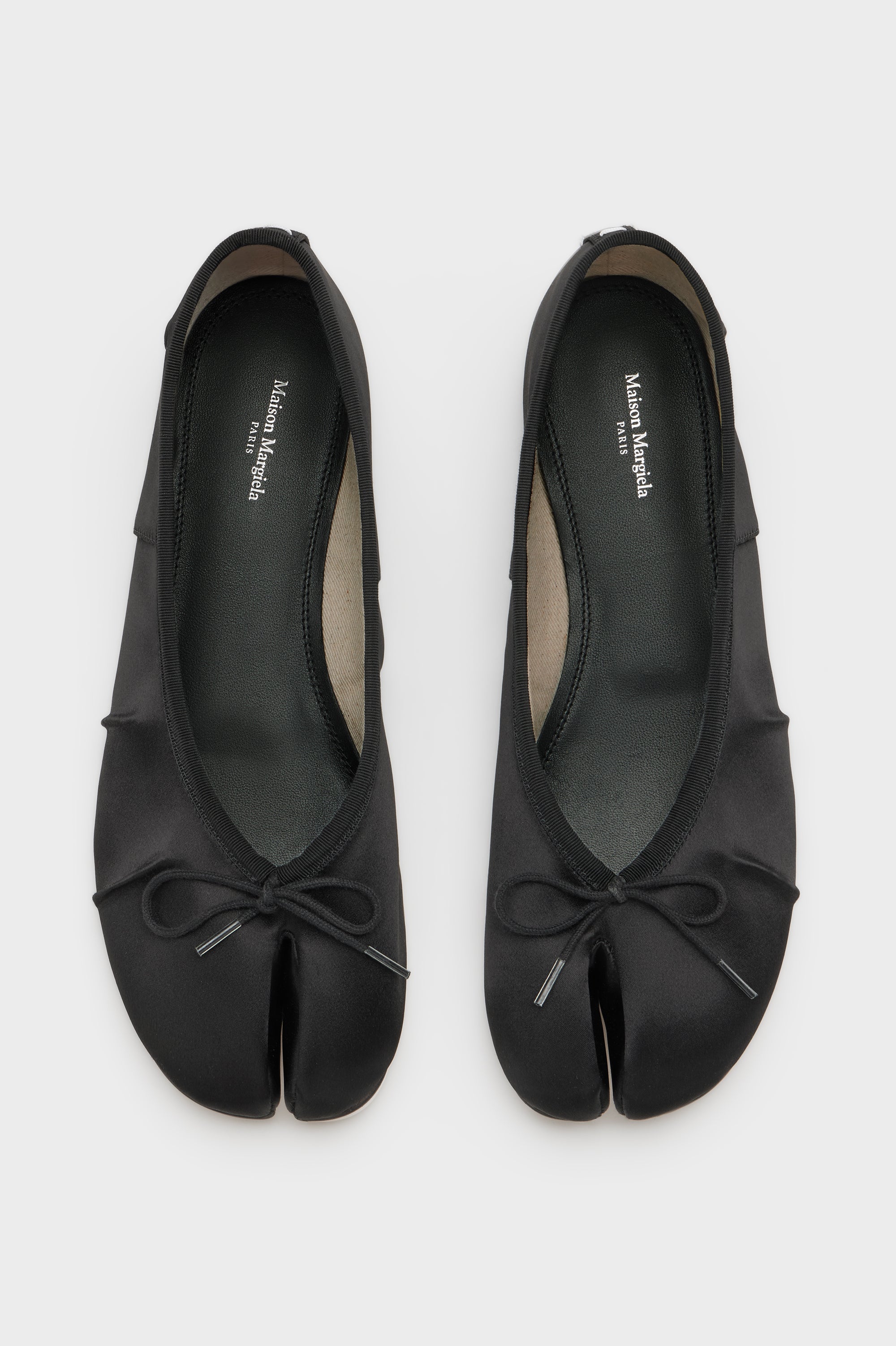 Designer Black Tabi Satin Ballerina | Shop Online | Maison Margiela