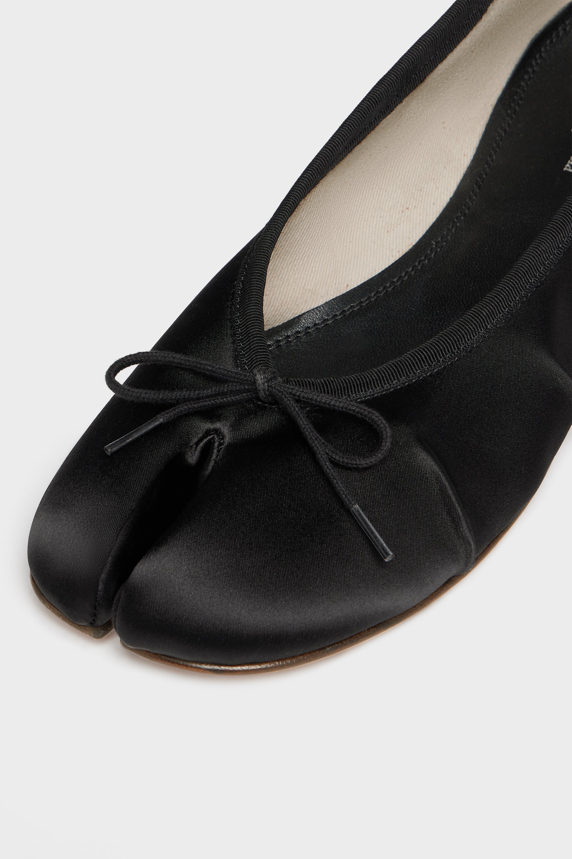 Designer Black Tabi Satin Ballerina | Shop Online | Maison Margiela