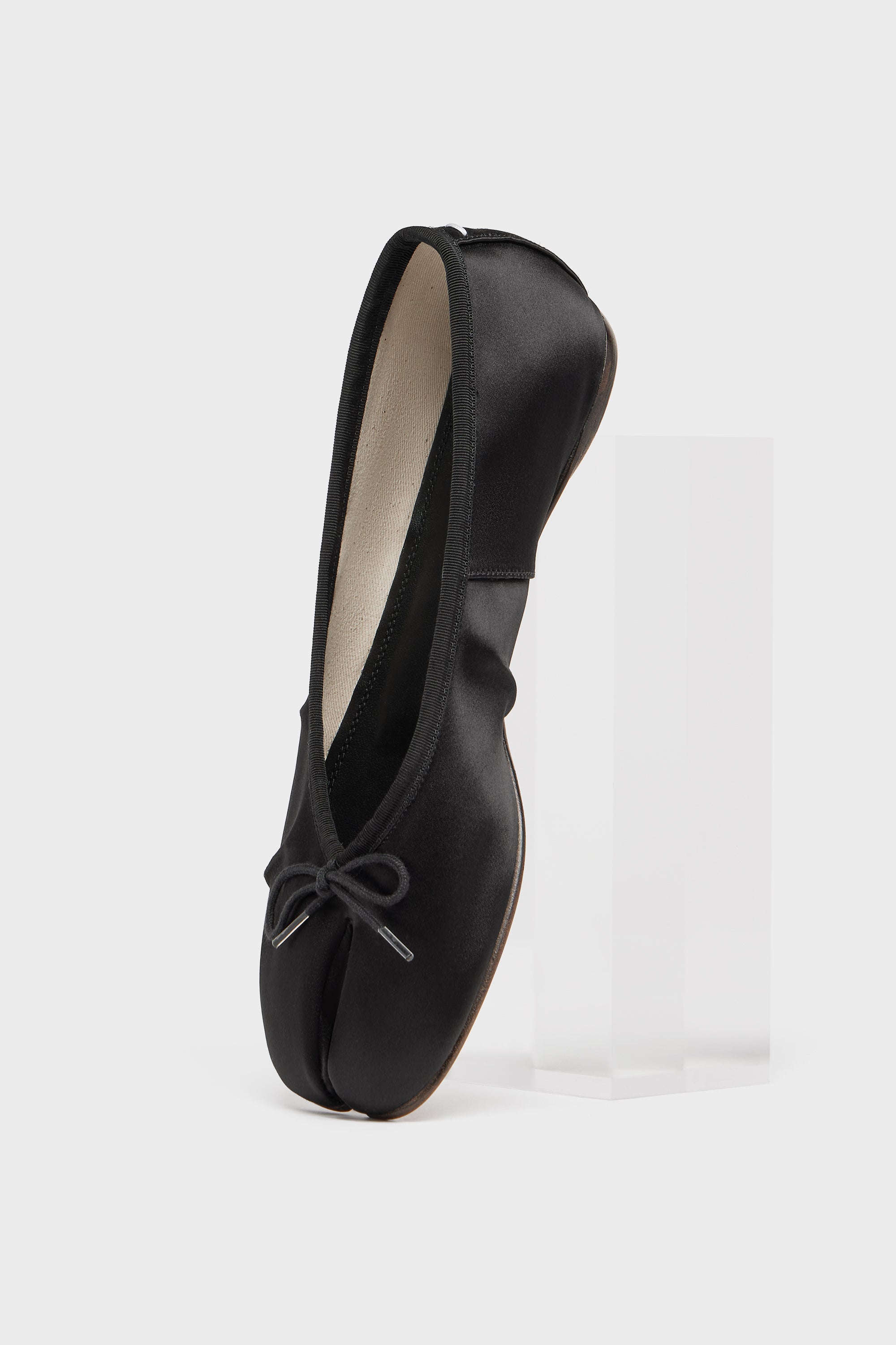 Designer Black Tabi Satin Ballerina | Shop Online | Maison Margiela