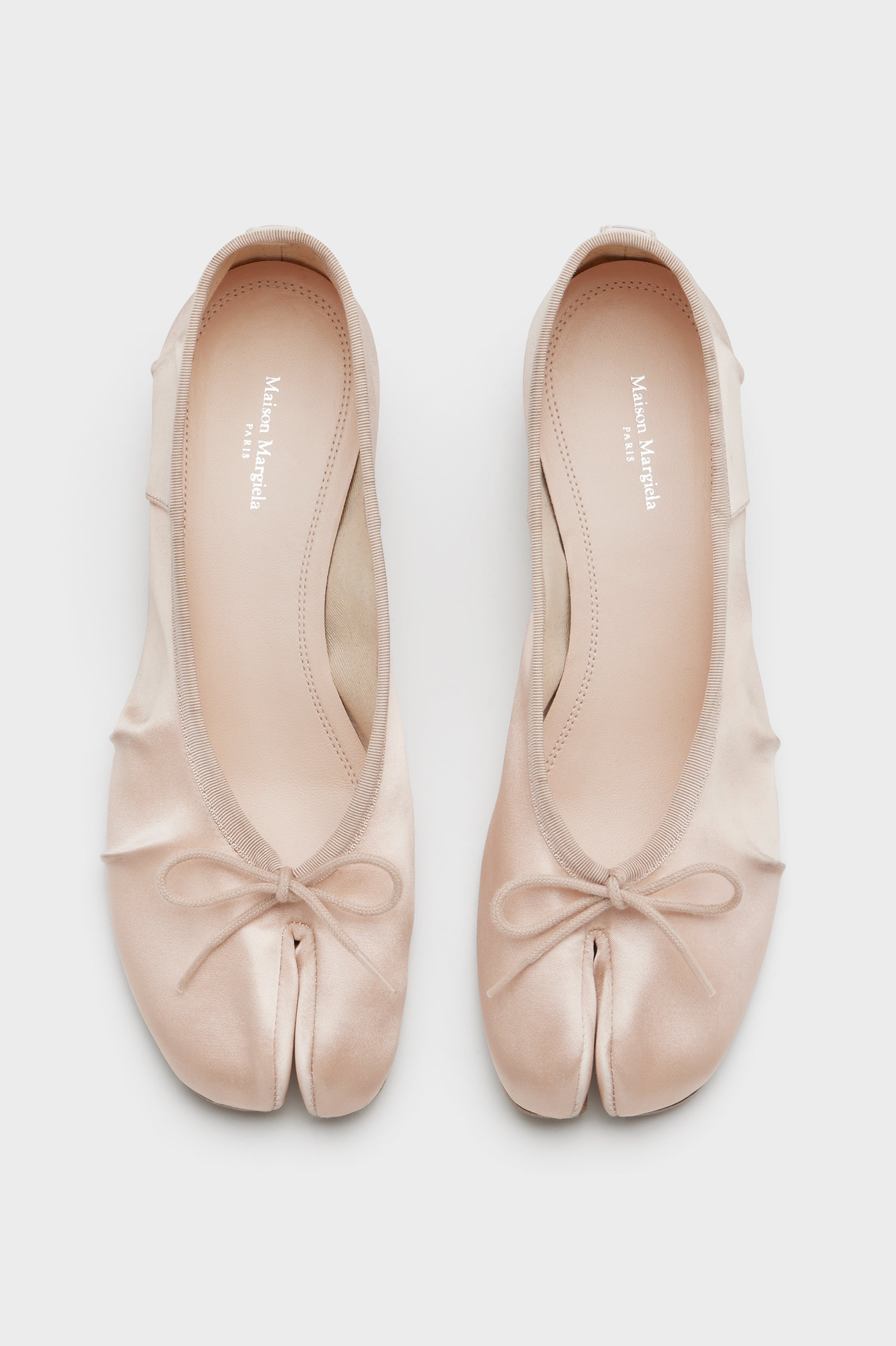 Designer Beige Tabi Satin Ballerina | Shop Online | Maison Margiela