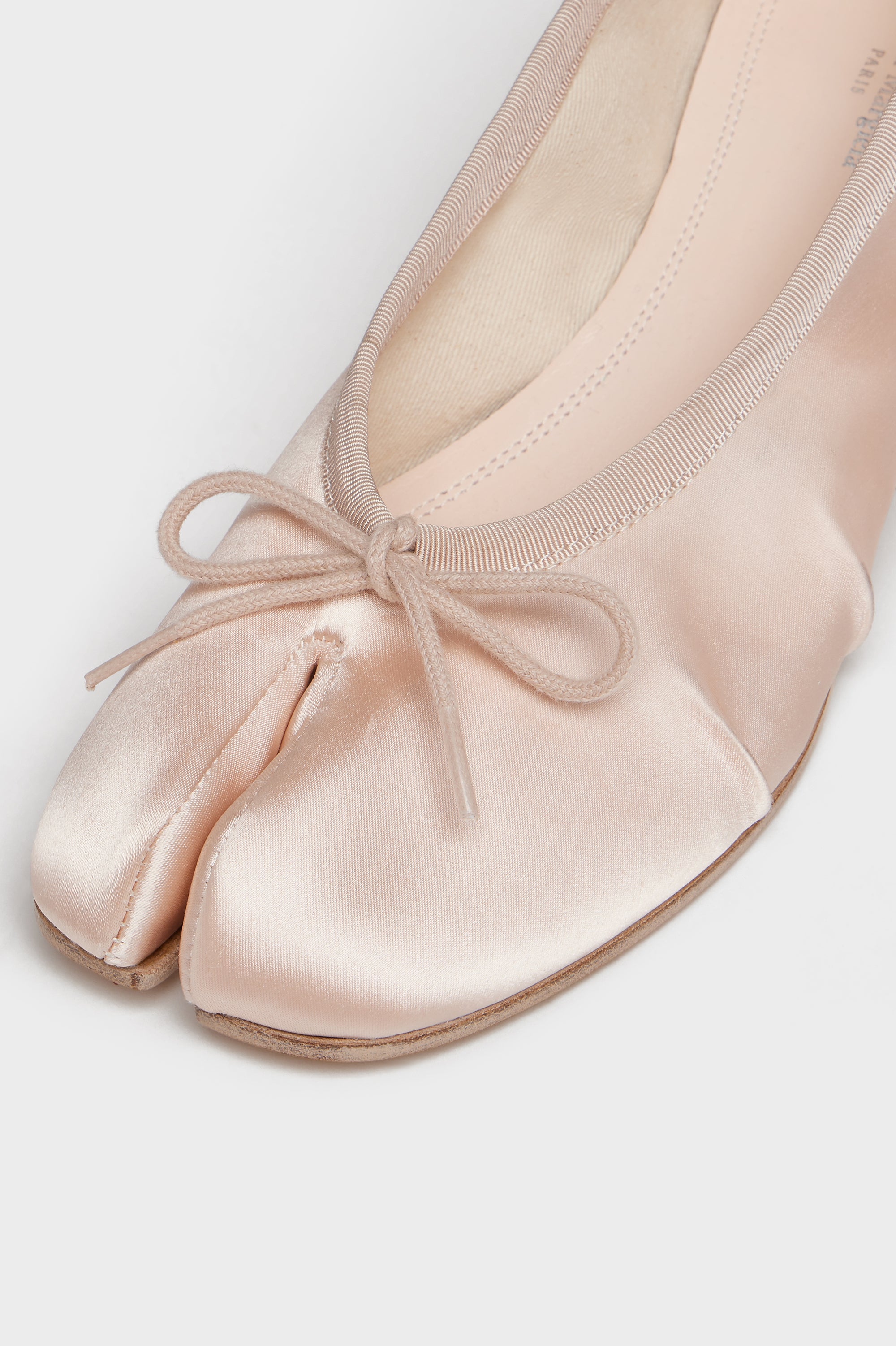 Designer Beige Tabi Satin Ballerina | Shop Online | Maison Margiela
