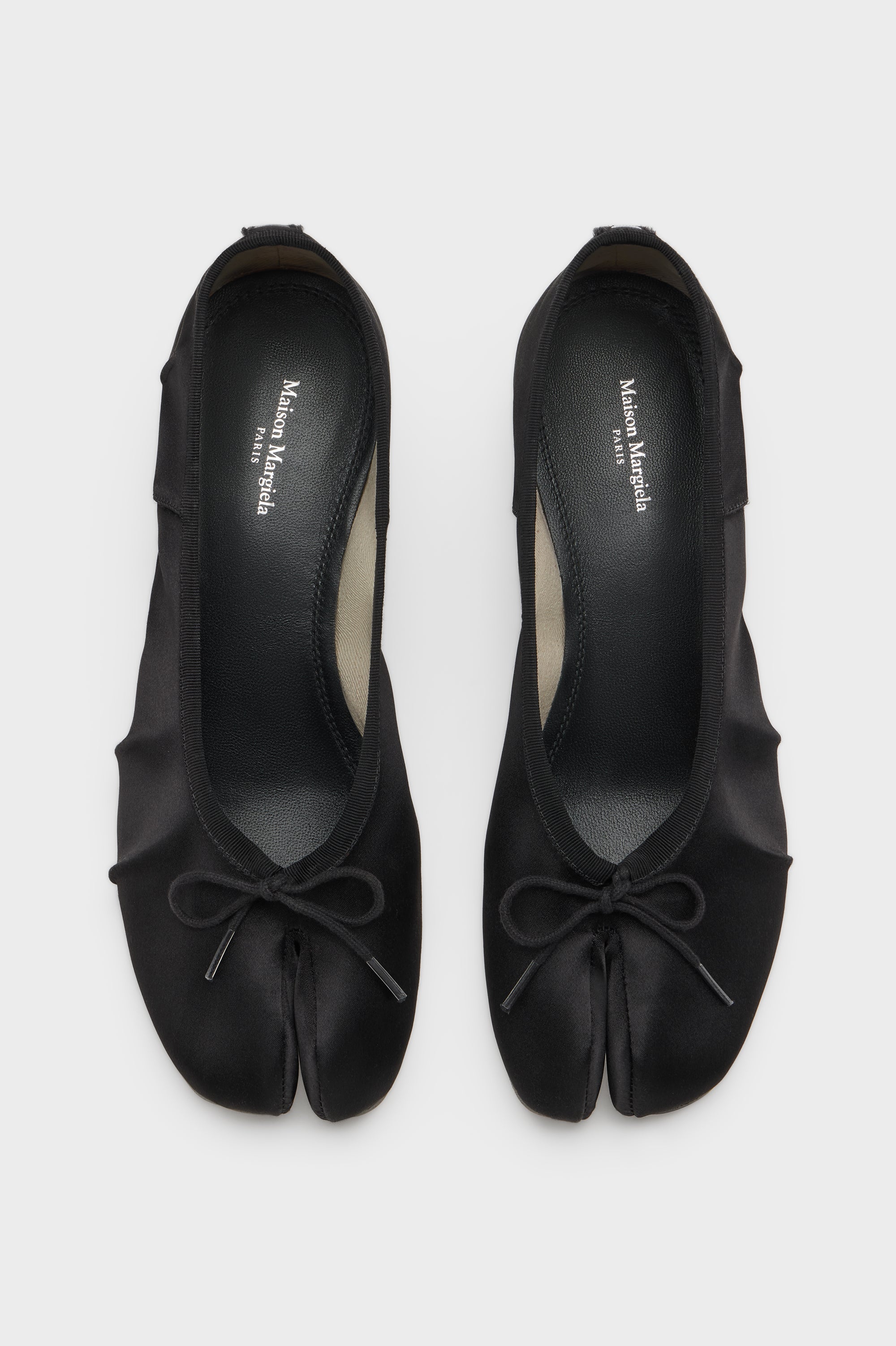 Designer Black Tabi Satin Ballerina | Shop Online | Maison Margiela