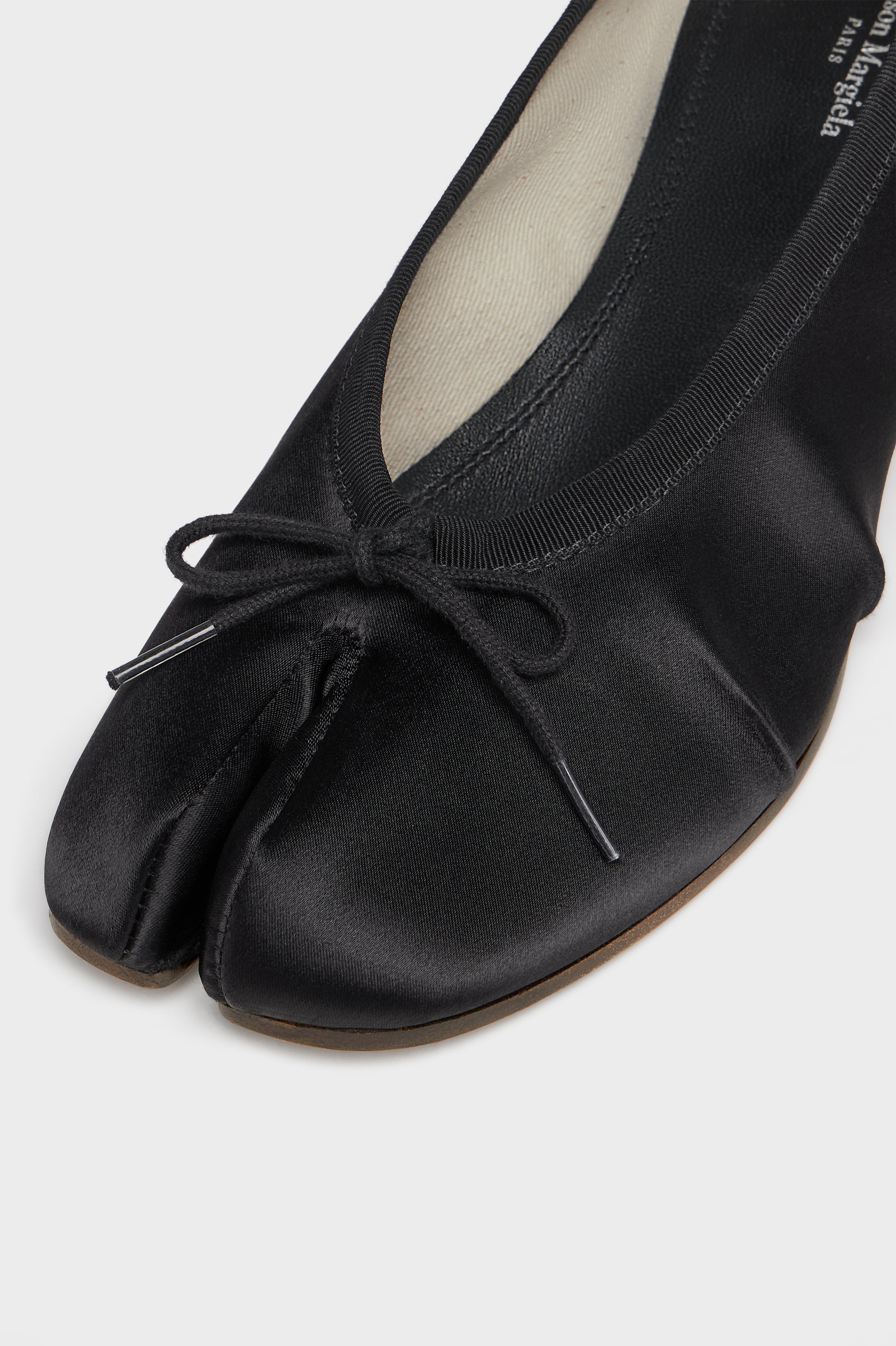Designer Black Tabi Satin Ballerina | Shop Online | Maison Margiela