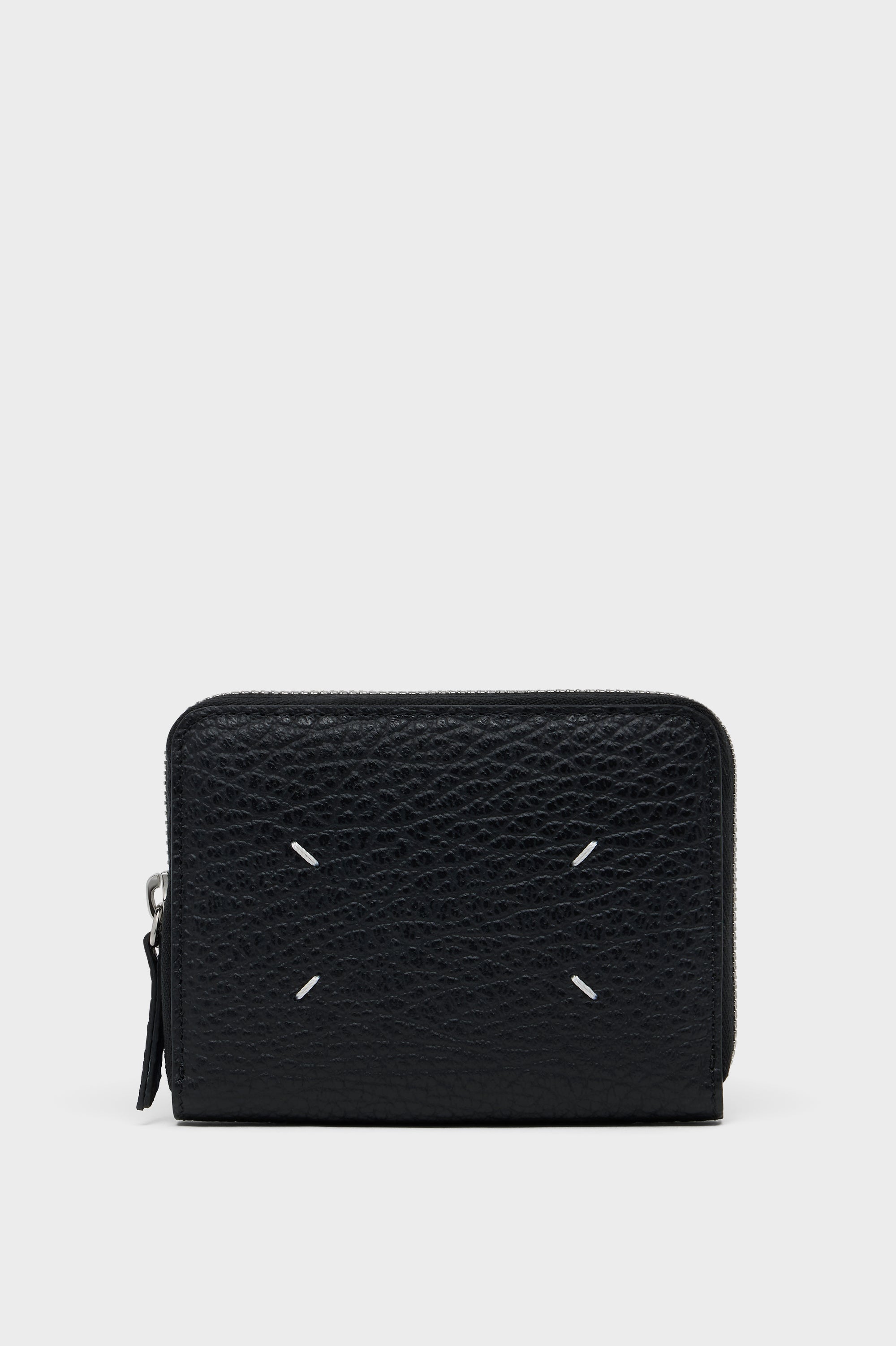 Designer Black Four Stitches Zip Wallet Small | Shop Online