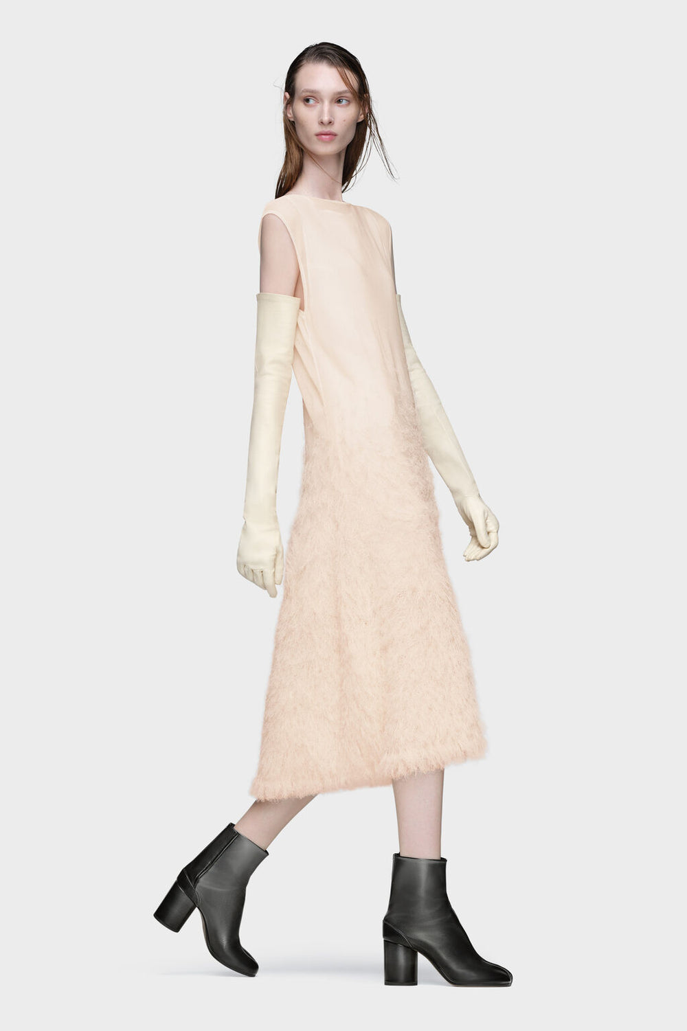 maison margiela knit dress MM6 MAISON MARGIELA | Short Sleeve Distressed Hem Rib Knit Dress | Women