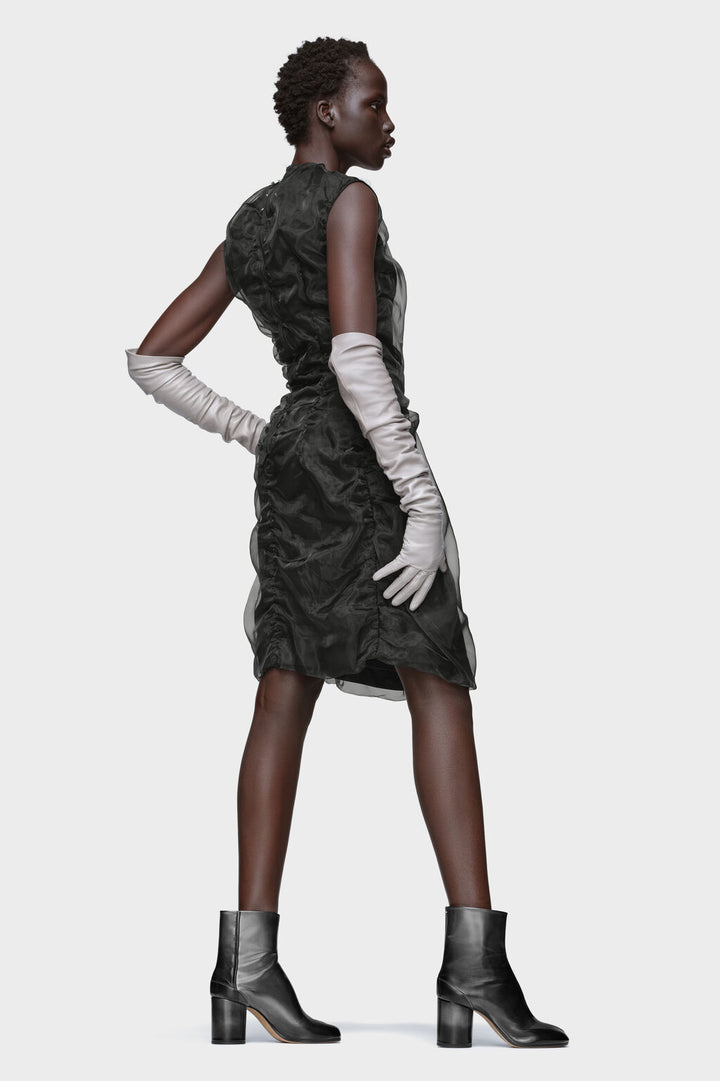 Gathered organza dress