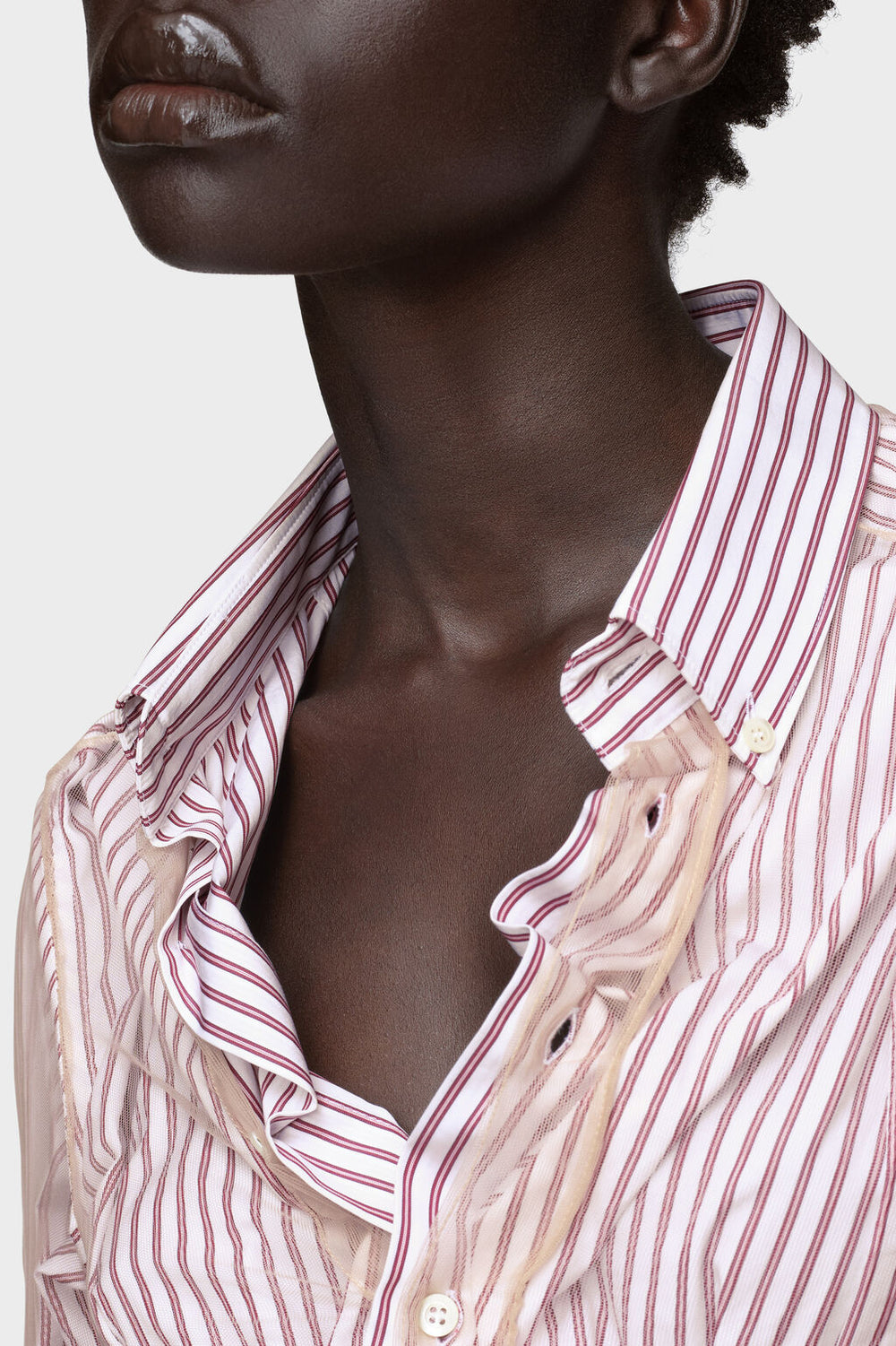 Maison Margiela Layered tulle shirt