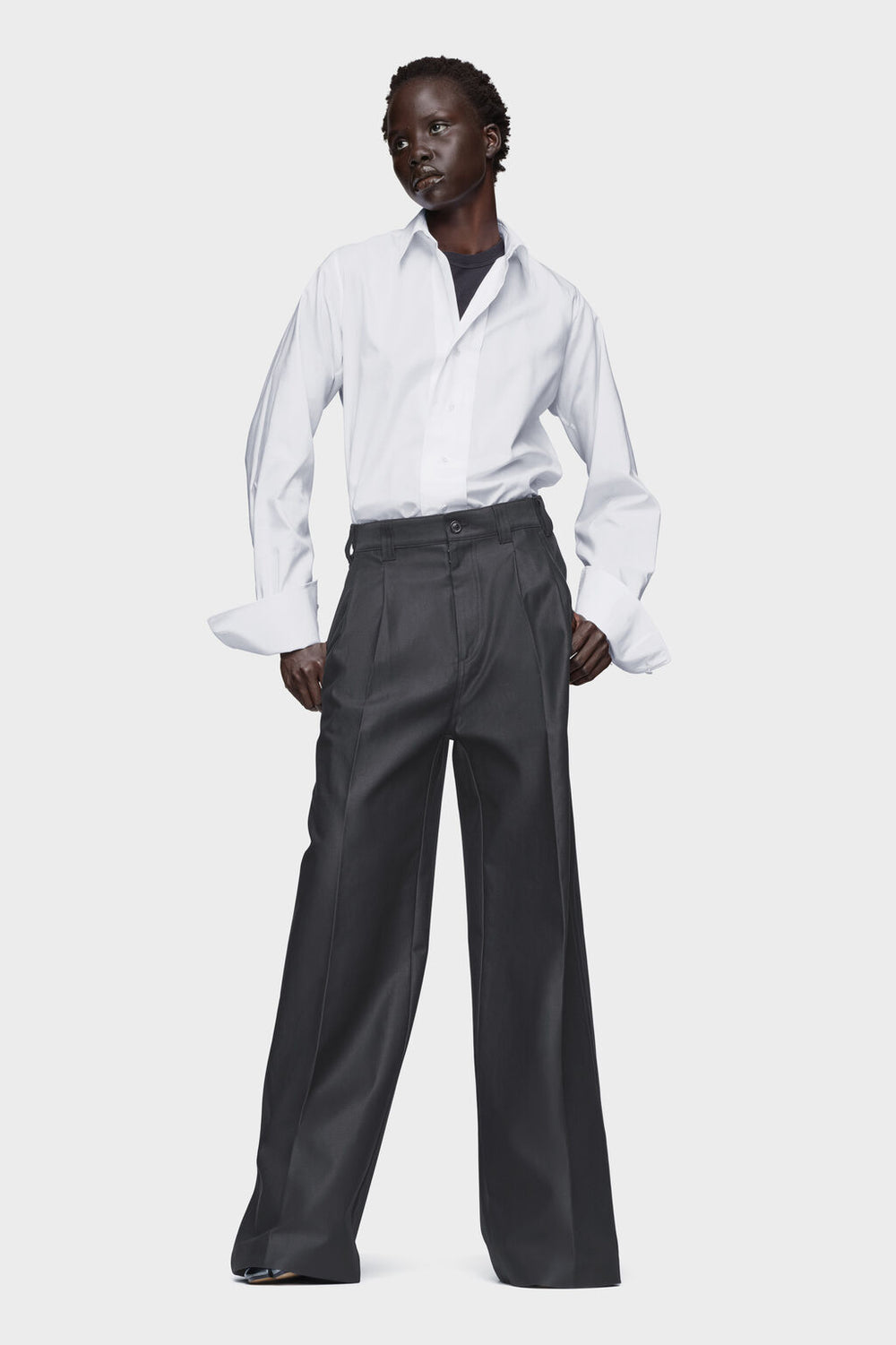 margiela dress shirt Black Long-Sleeved Shirt