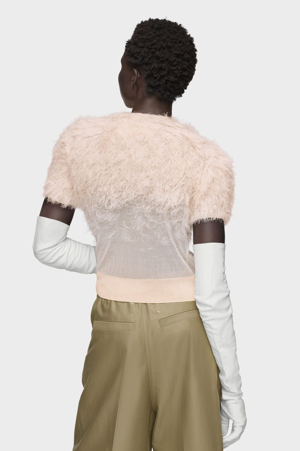 MAISON MARGIELA メゾンマルジェラ　トップス　リボン Designer Pink Retrograde silk knit top | Shop Online | Maison Margiela