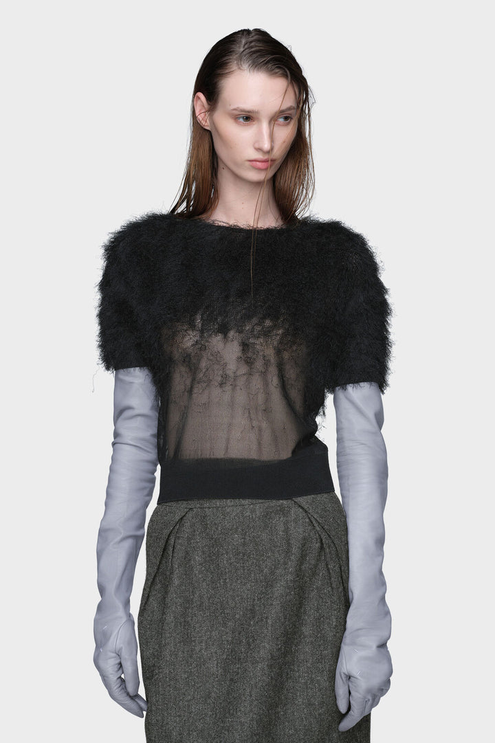Retrograde silk knit top