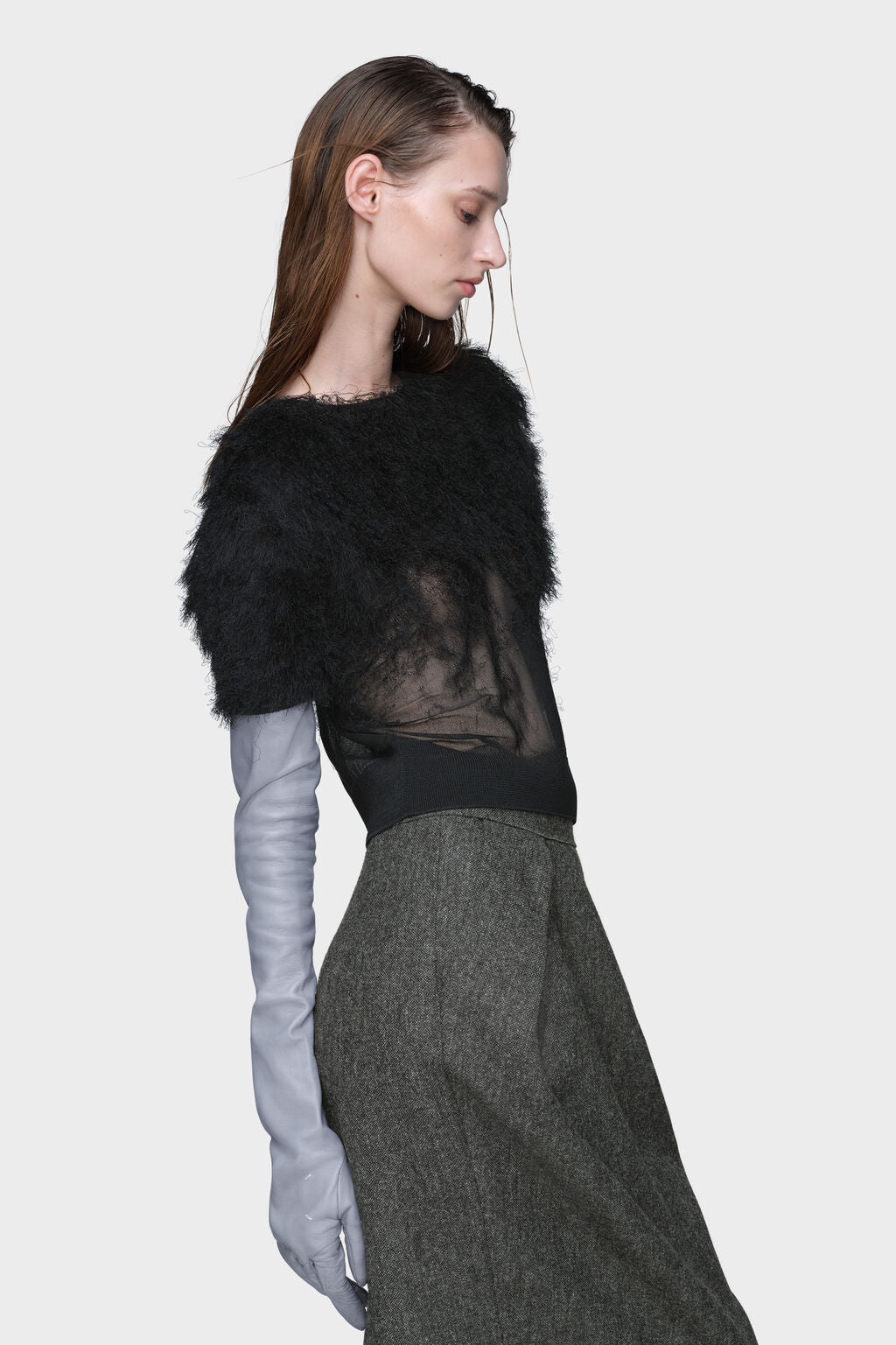 Retrograde silk knit top