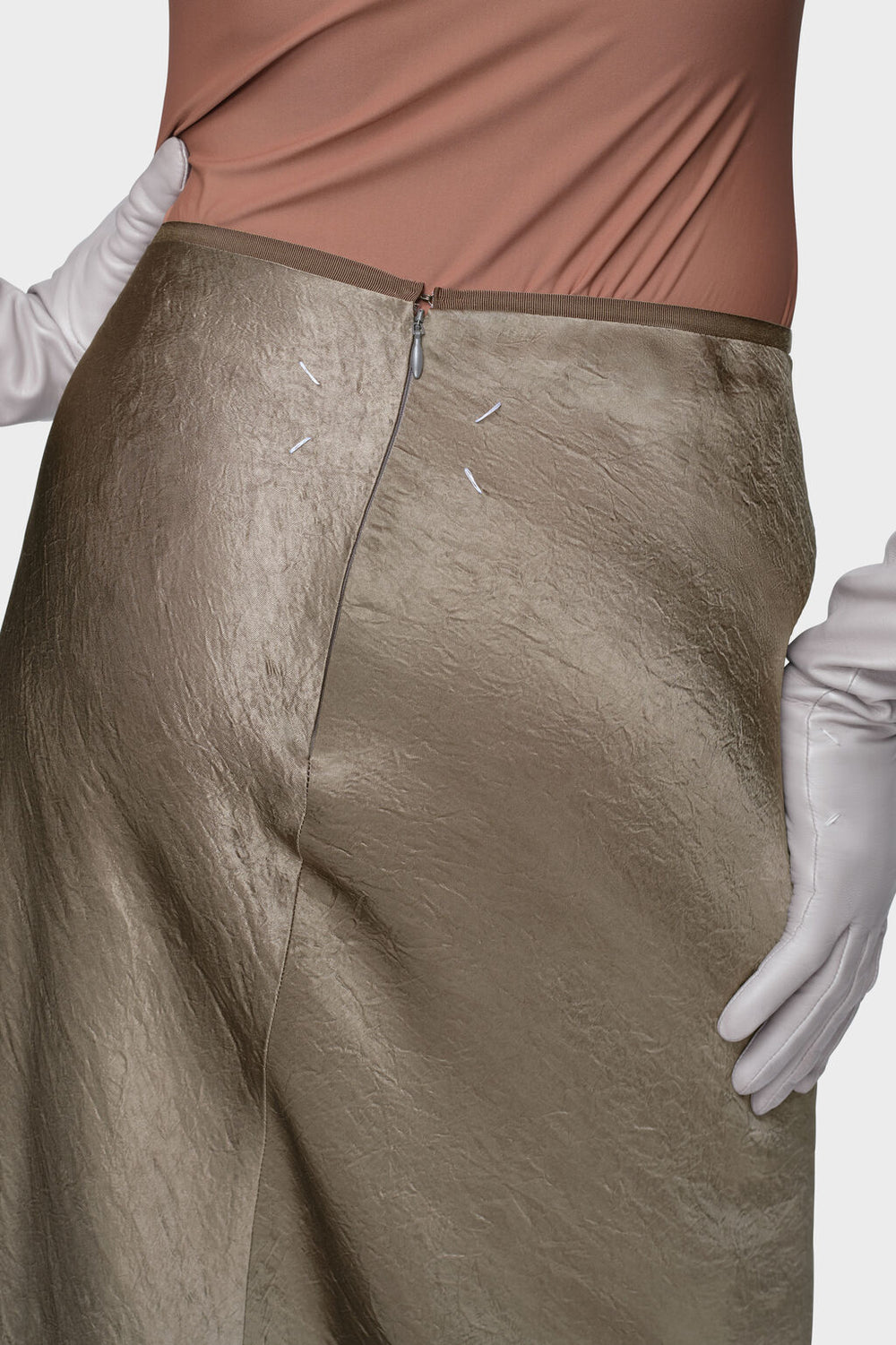 Maison Margiela Satin midi skirt