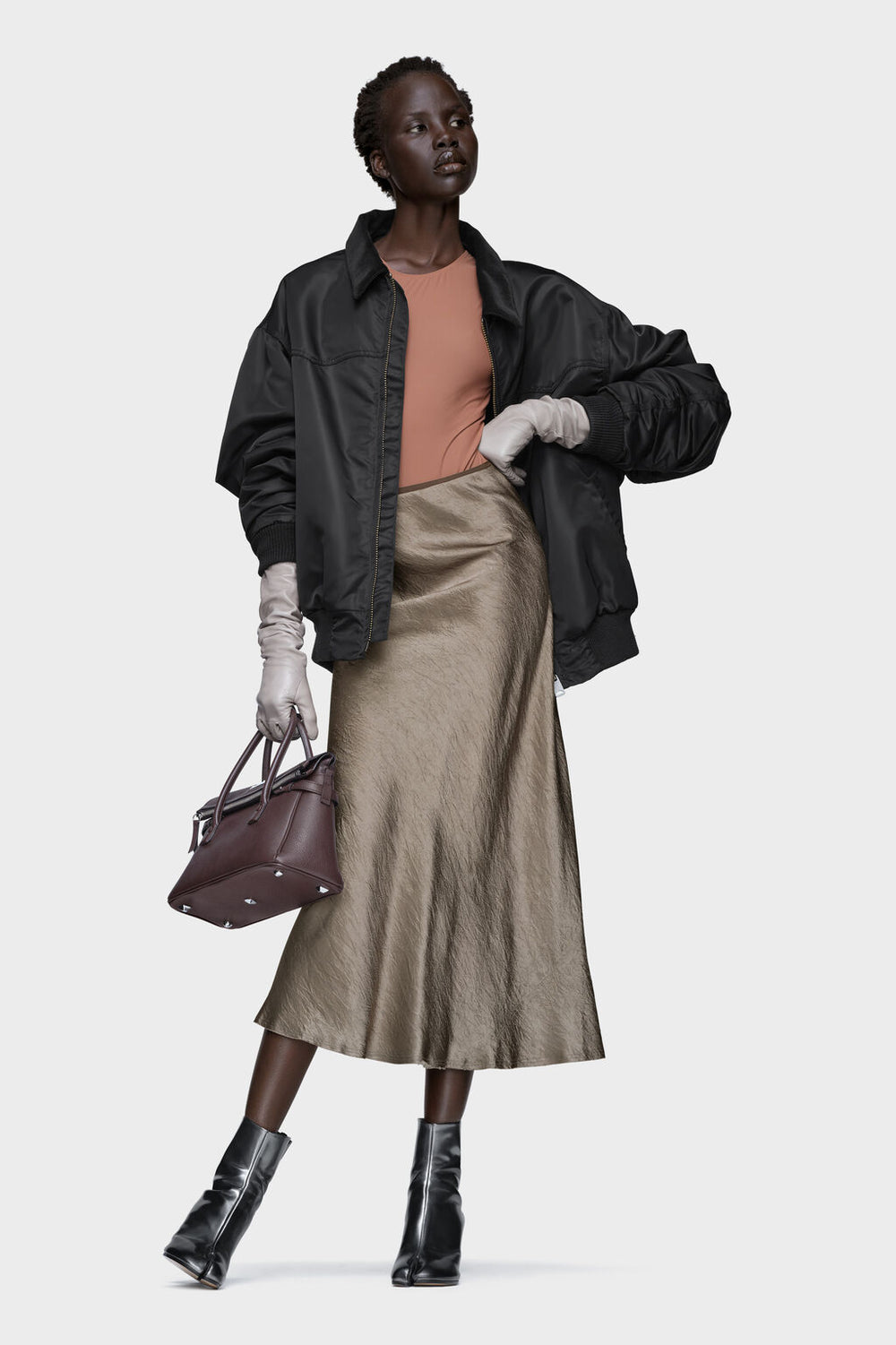 Maison Margiela Satin midi skirt