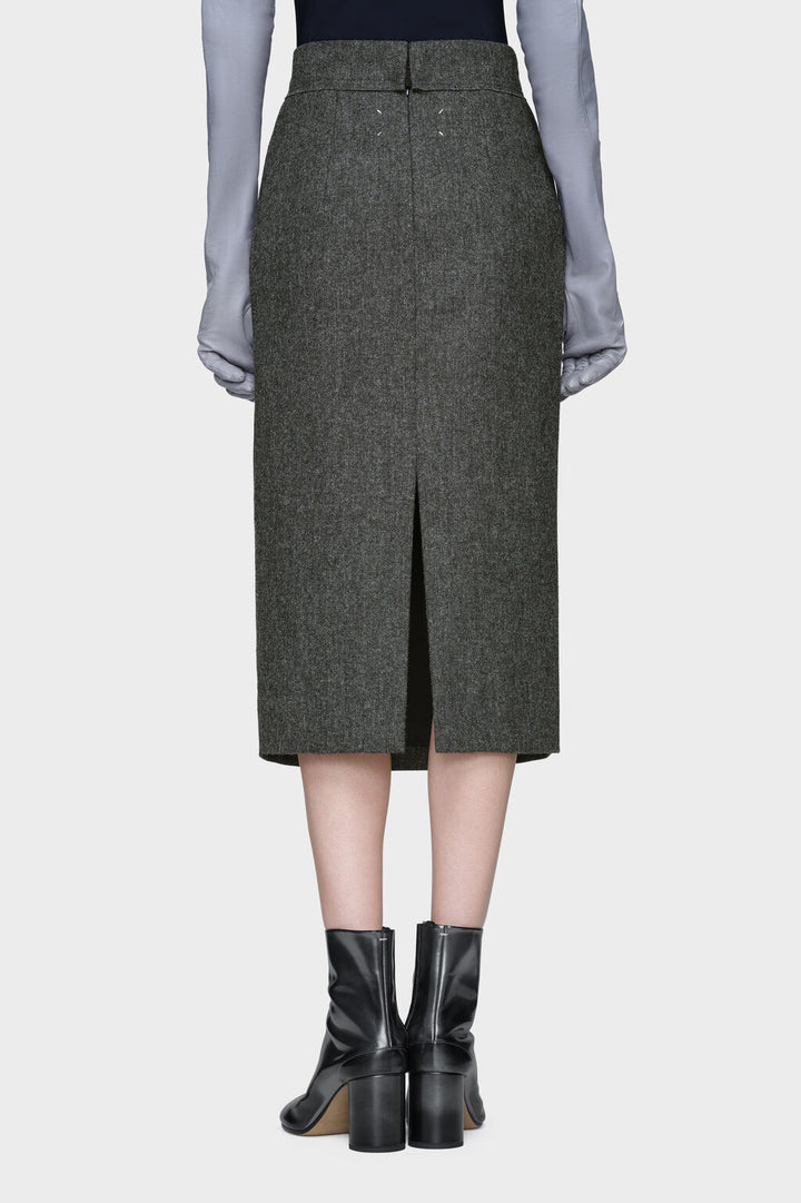 Wool midi skirt