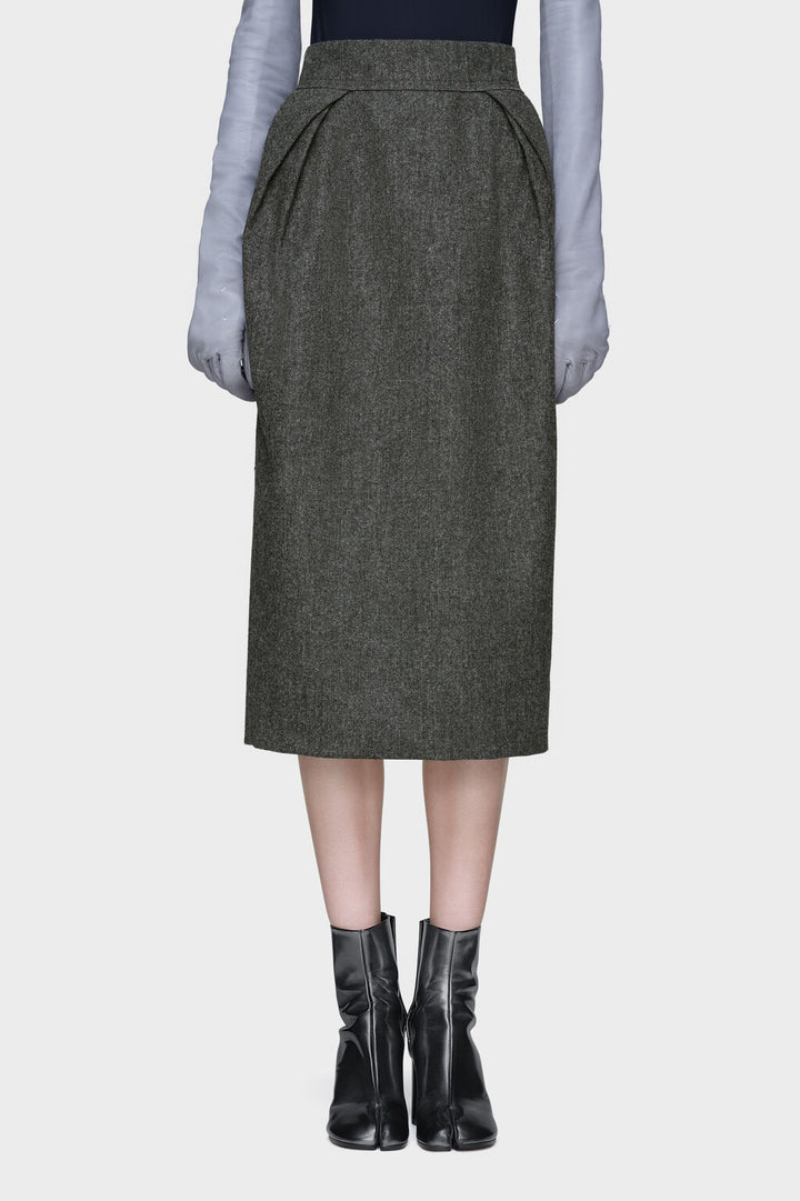Wool midi skirt