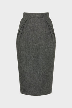 Wool midi skirt