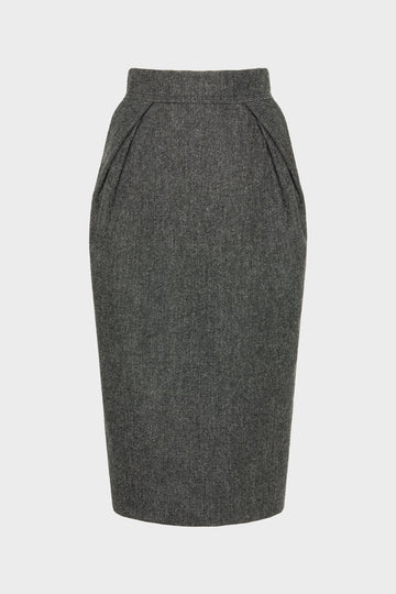 Wool midi skirt