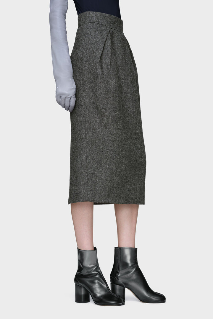 Wool midi skirt