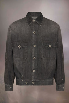 Distressed denim jacket