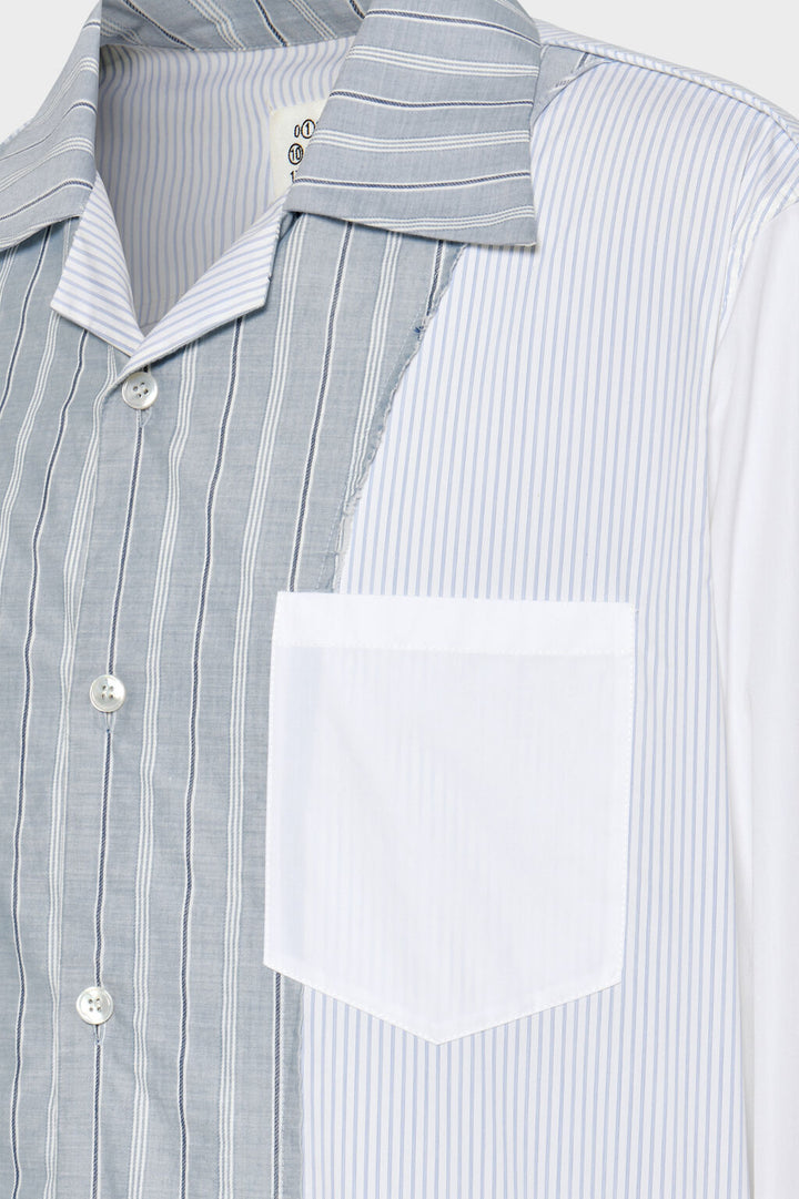قميص patchwork pinstripe