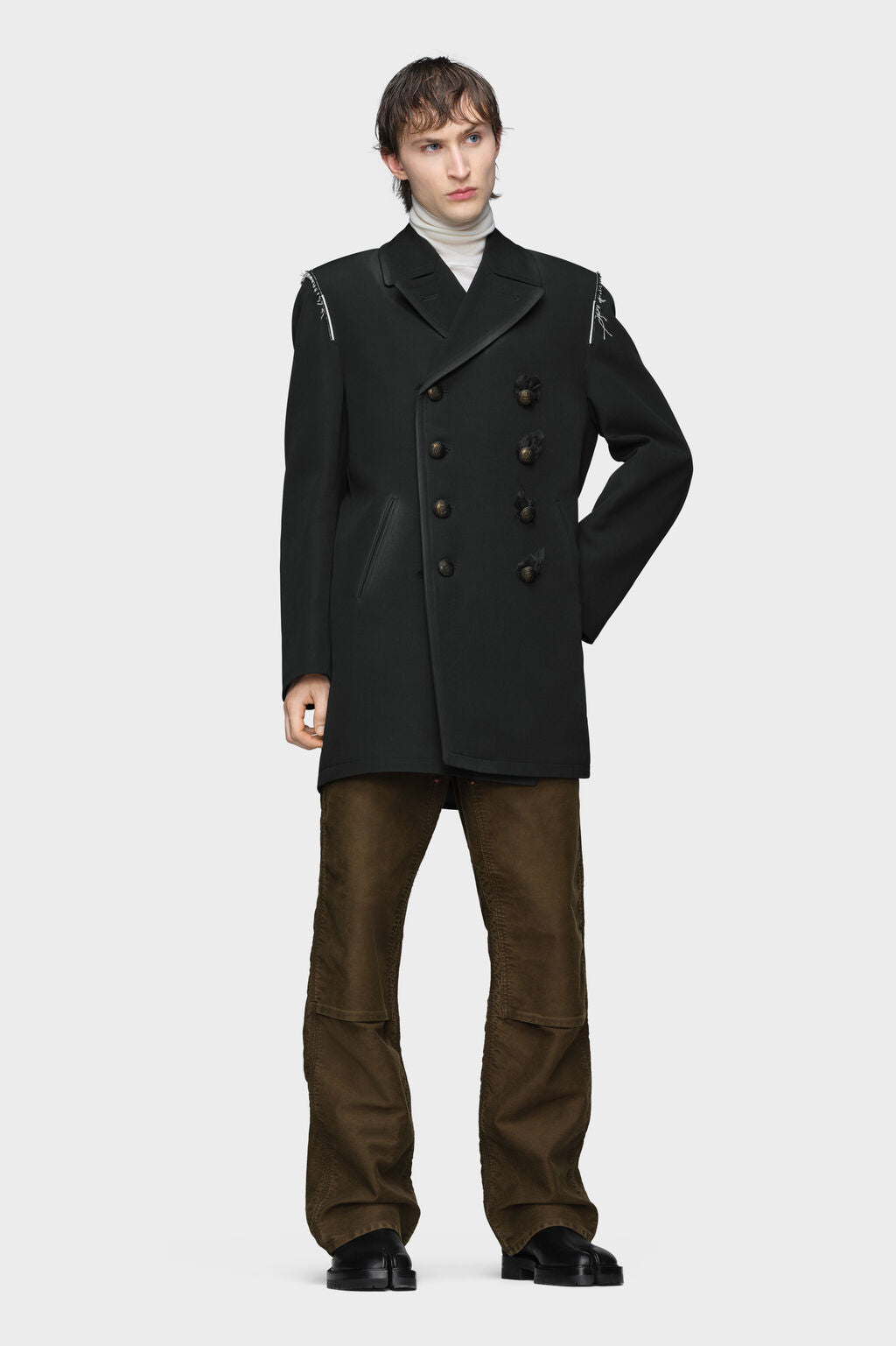 Designer BLACK Reversible wool coat | Shop Online | Maison Margiela