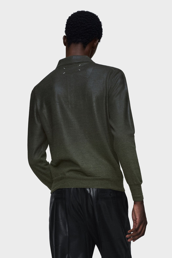Foil print wool sweater