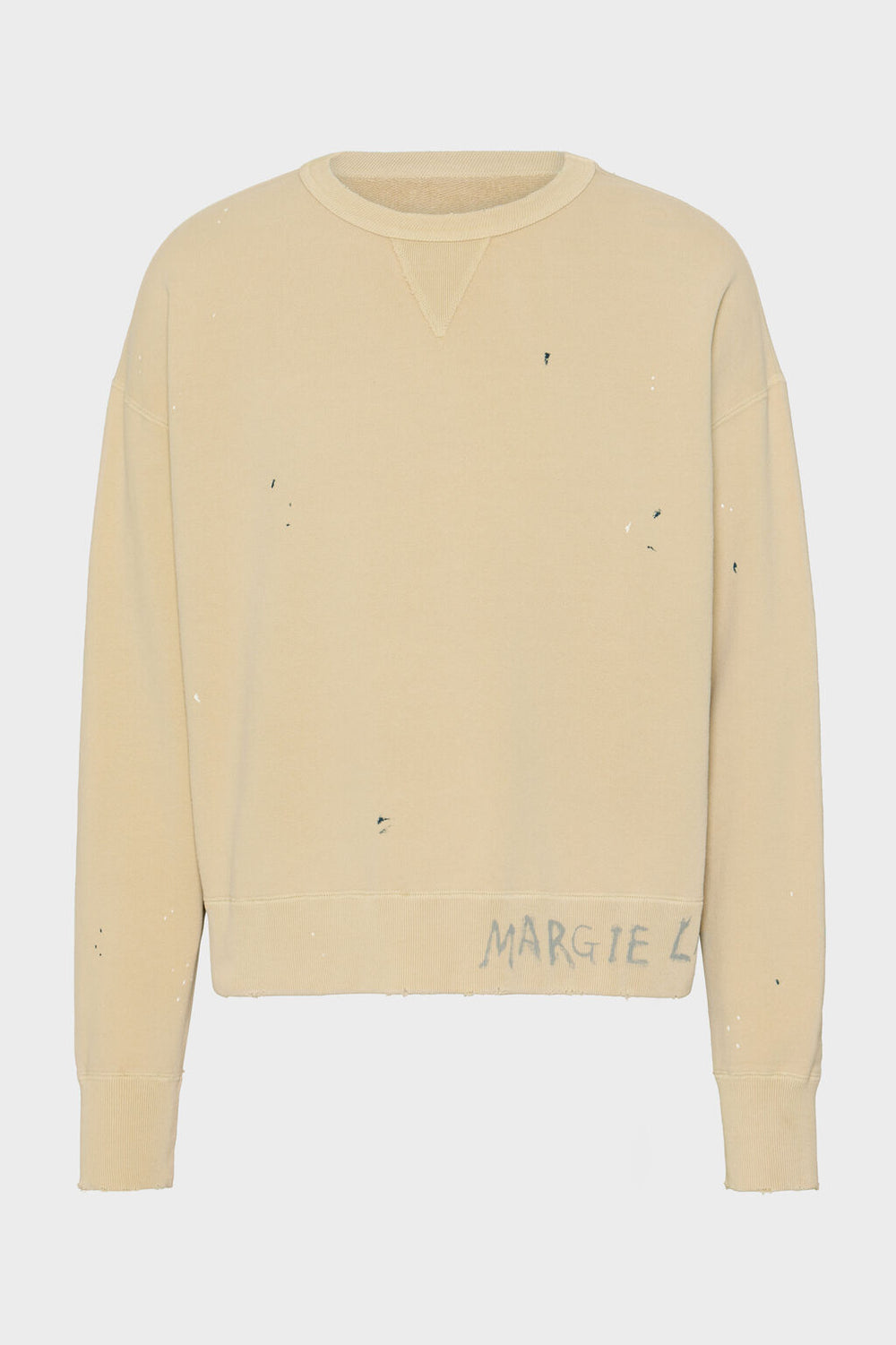 Maison Margiela قميص من النوع الثقيل بشعار الكتابة على الجدران
