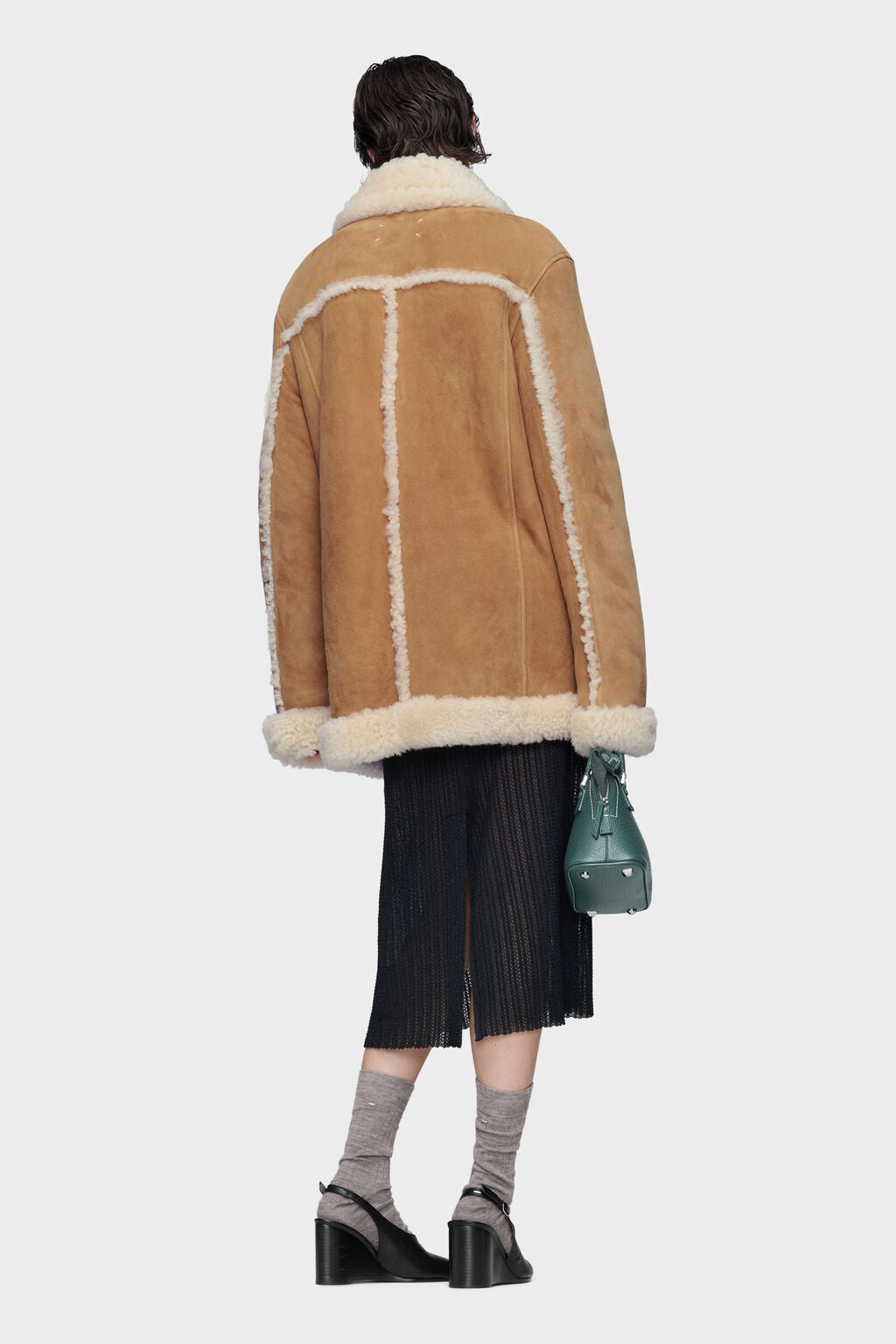 Designer Brown Shearling caban | Shop Online | Maison Margiela
