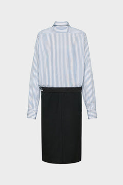 Reversed stripe shirtdress